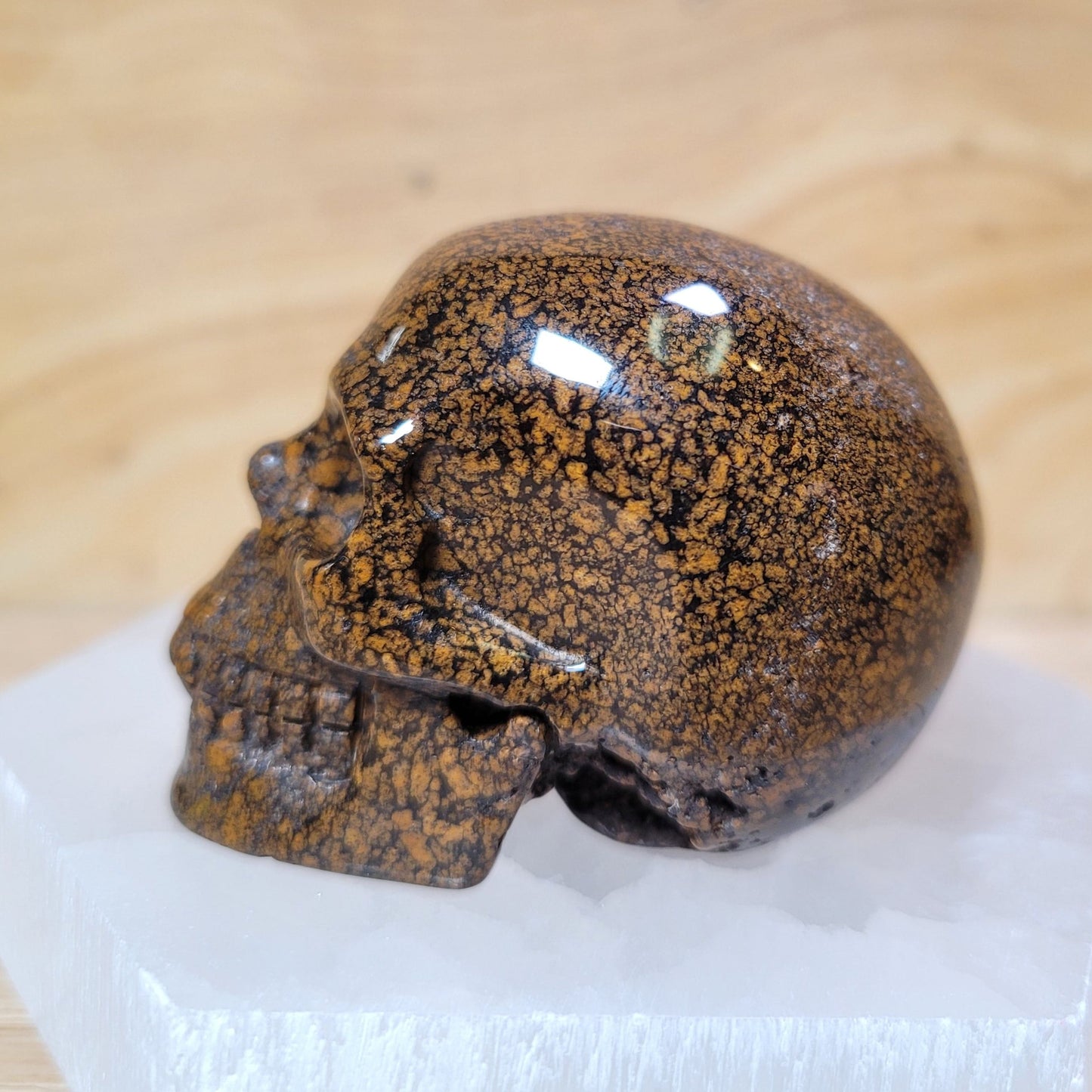 Brown Snowflake Obsidian 2" Skull