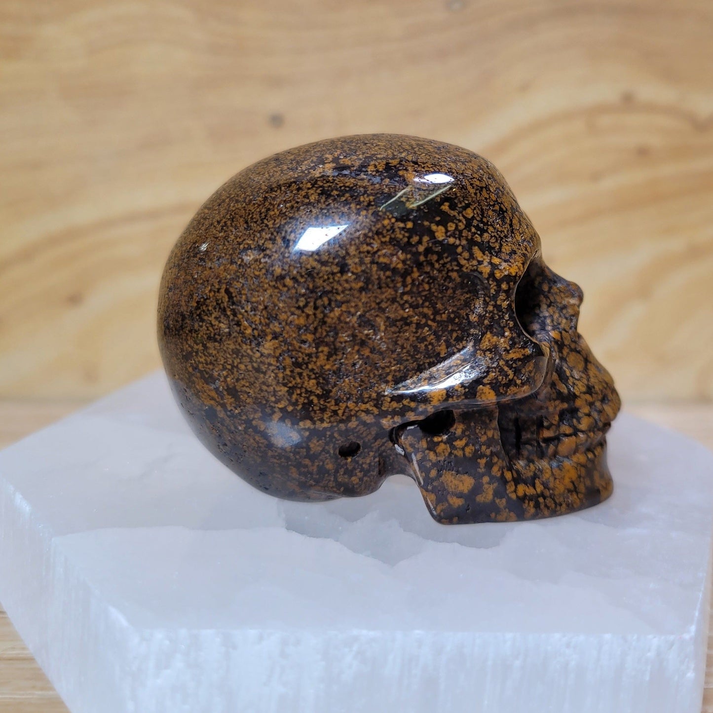 Brown Snowflake Obsidian 2" Skull