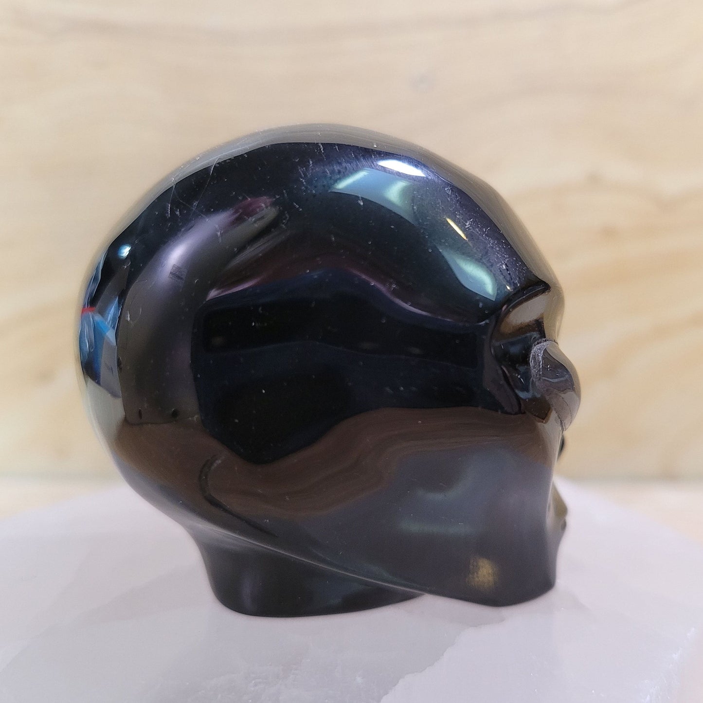 Obsidian w Labradorite 2" Alien