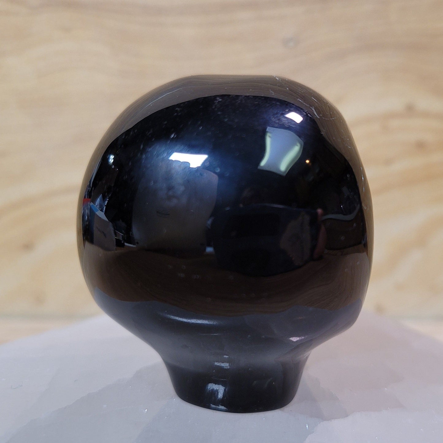 Obsidian w Labradorite 2" Alien