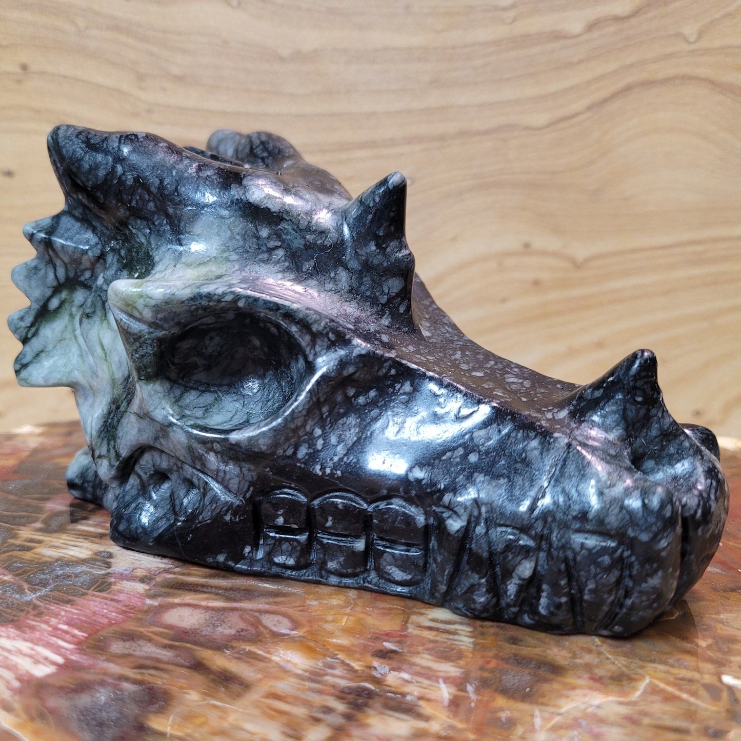 Picasso Jasper 5" Dragon Skull