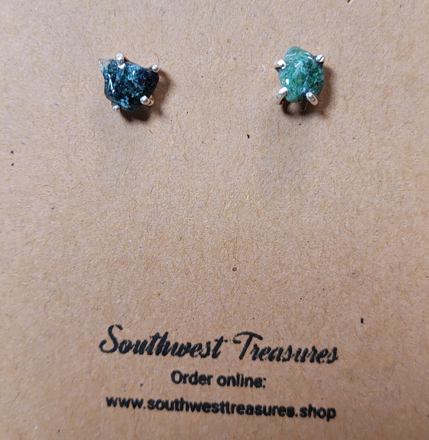 Moss Agate Sterling Silver Earrings