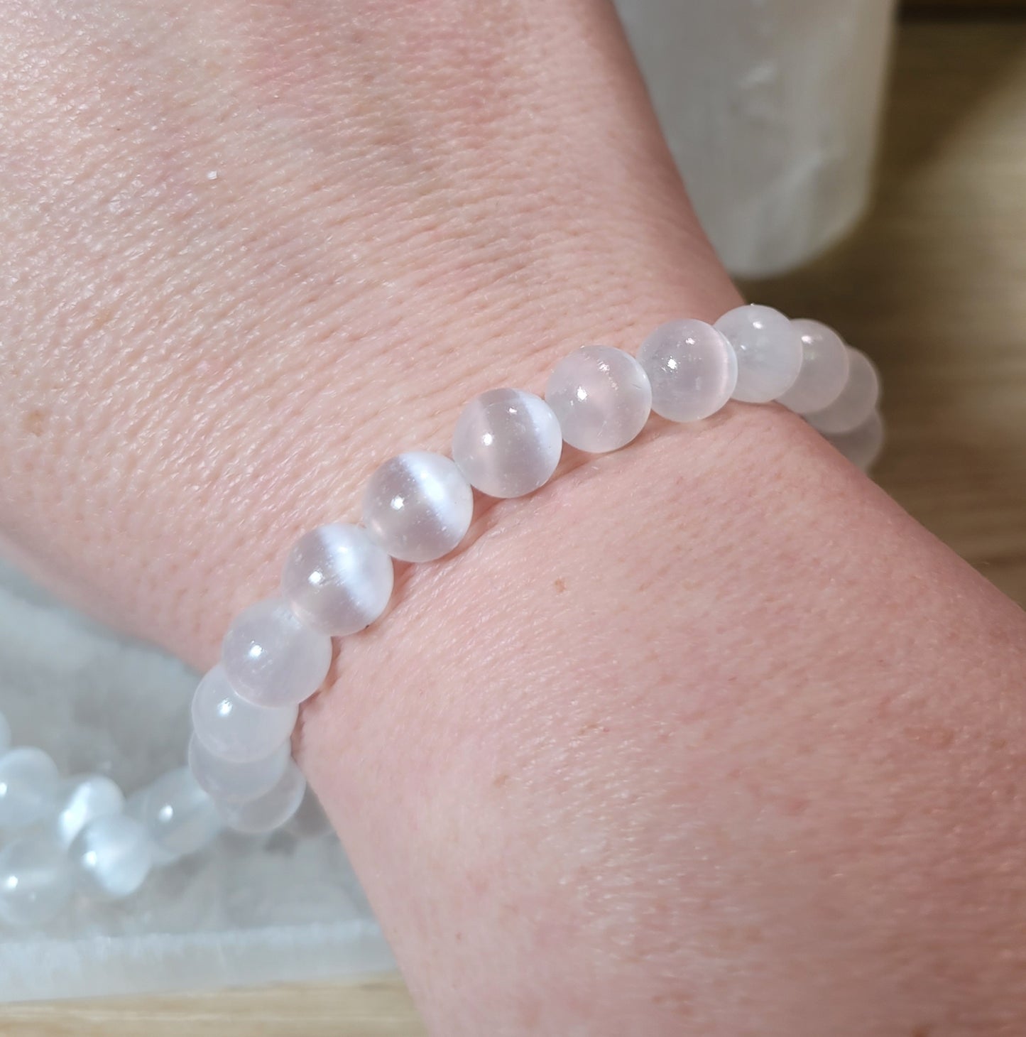 Satin Spar Bracelet - 8mm