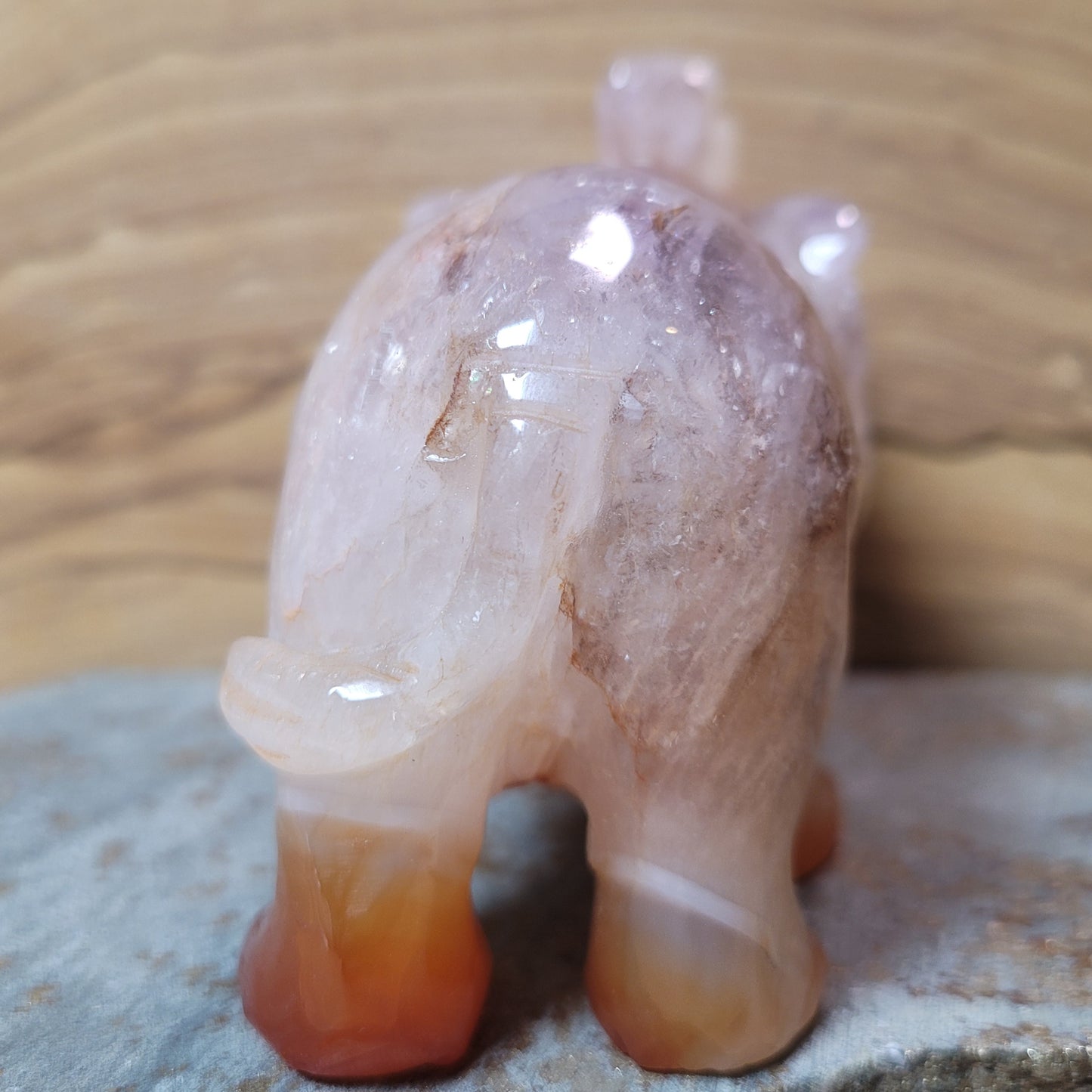 Carnelian & Quartz Elephant