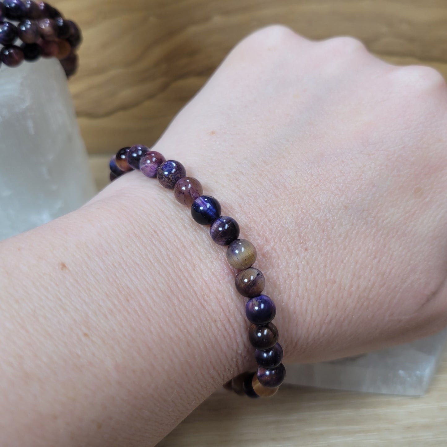 Purple Tigers Eye Bracelet - 6mm