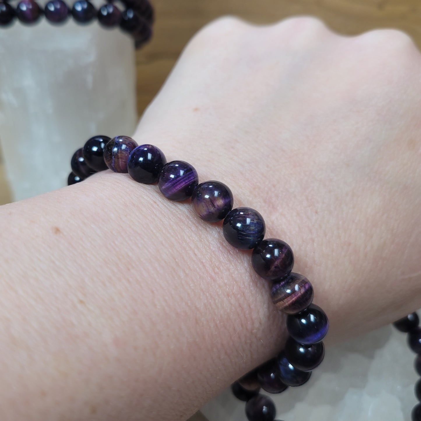 Purple Tigers Eye Bracelet - 8mm