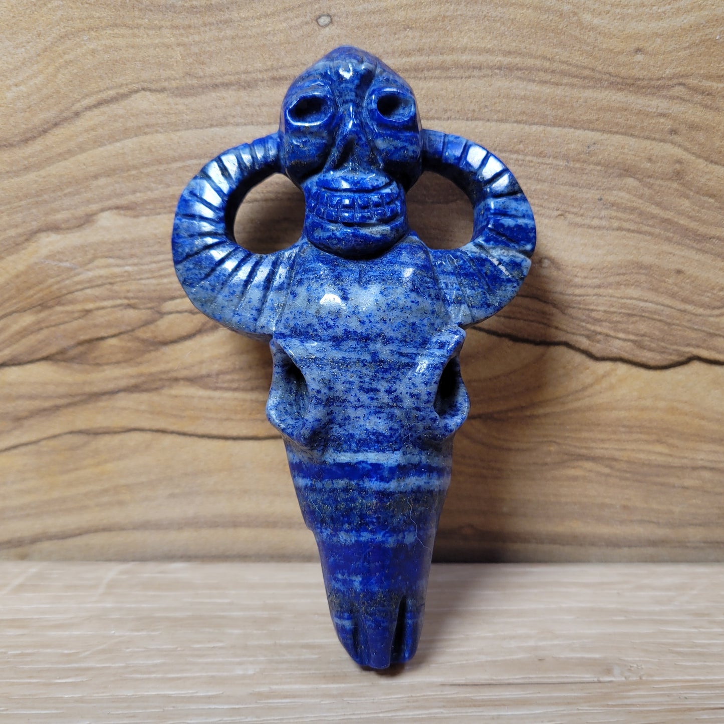 Lapis Lazuli Cow Skull & Skull