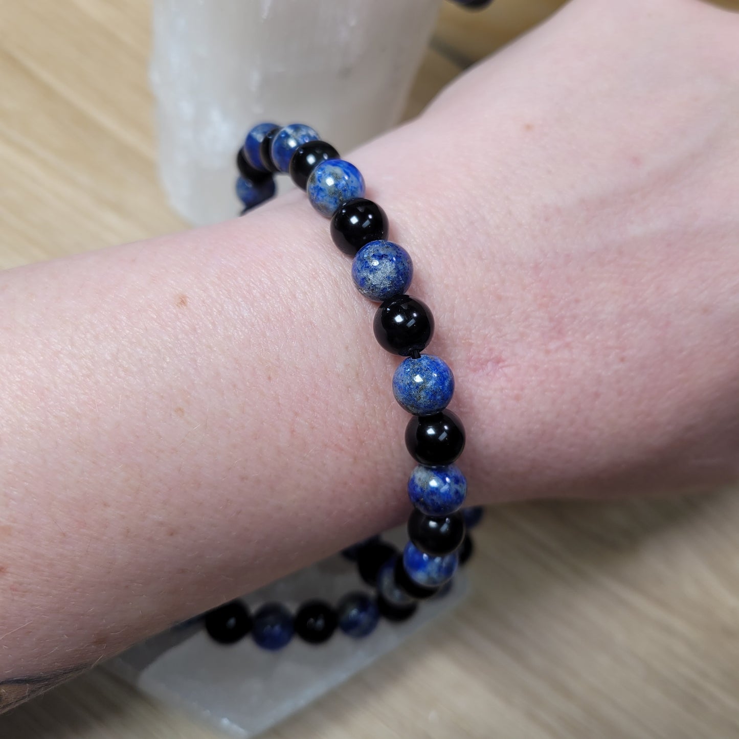 Lapis Lazuli & Obsidian (SWT Creation) - 8mm Bracelet