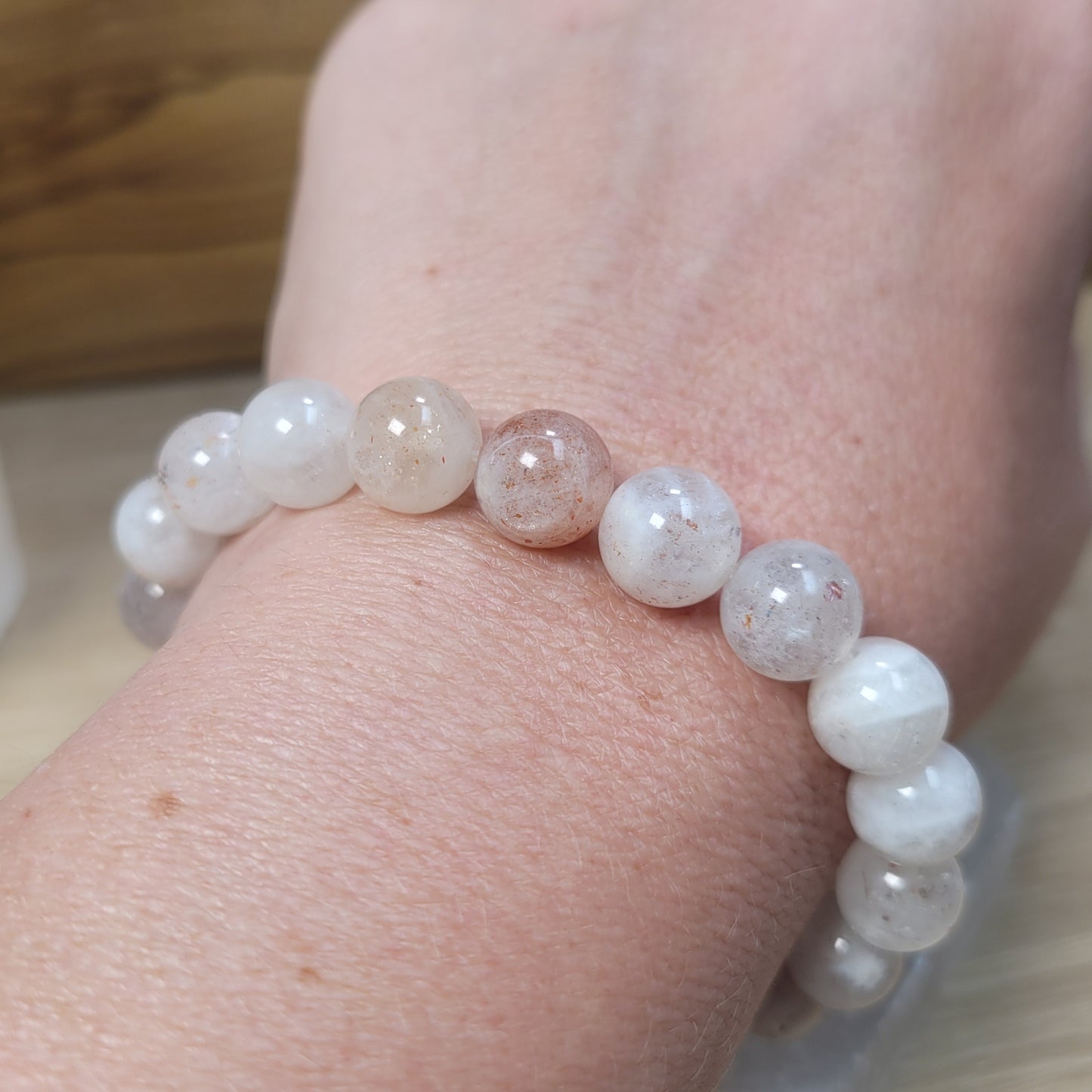Quartz & Sunstone Bracelet - 10mm