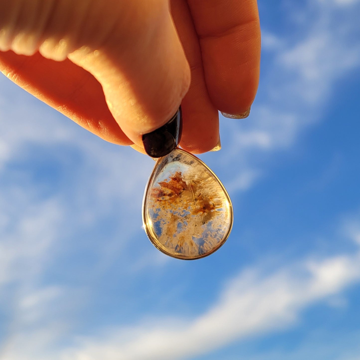 Lodolite Quartz Pendent