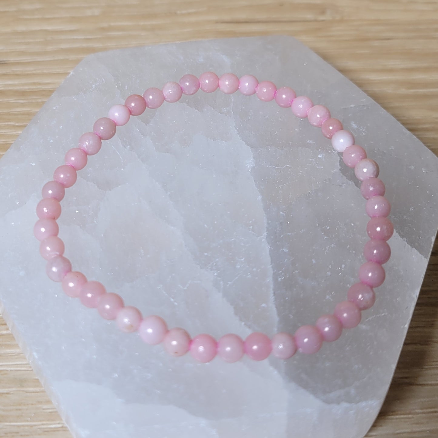 Peruvian Pink Opal Bracelet - 4mm