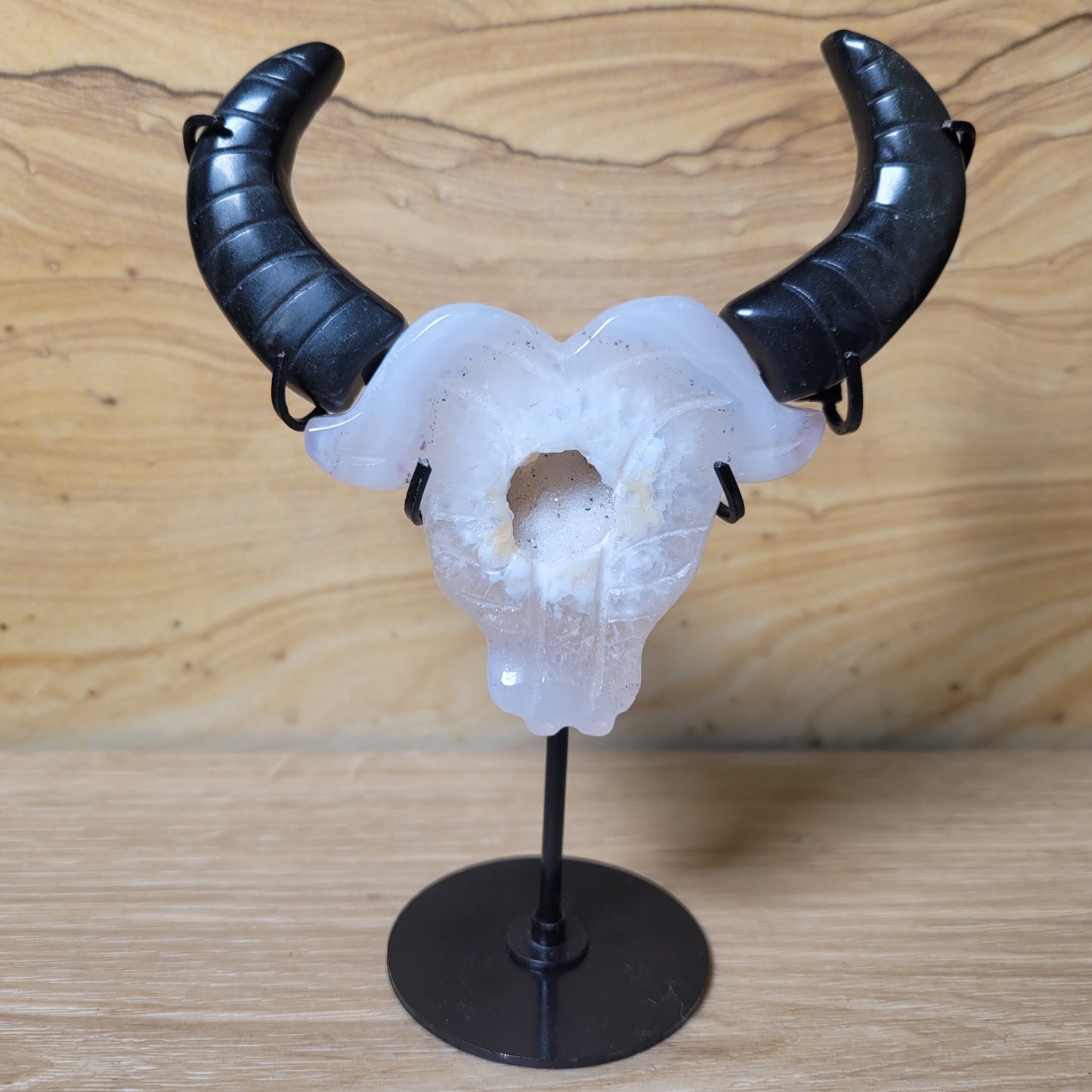 Druzy Agate & Obsidian Bull
