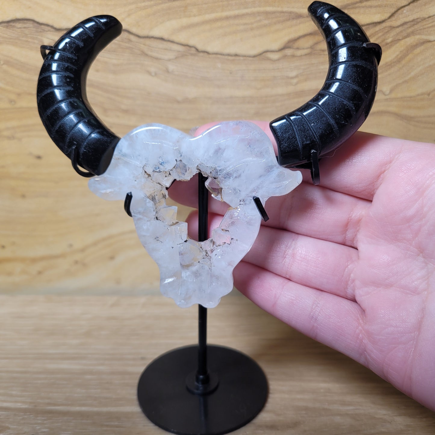 Druzy Agate & Obsidian Bull