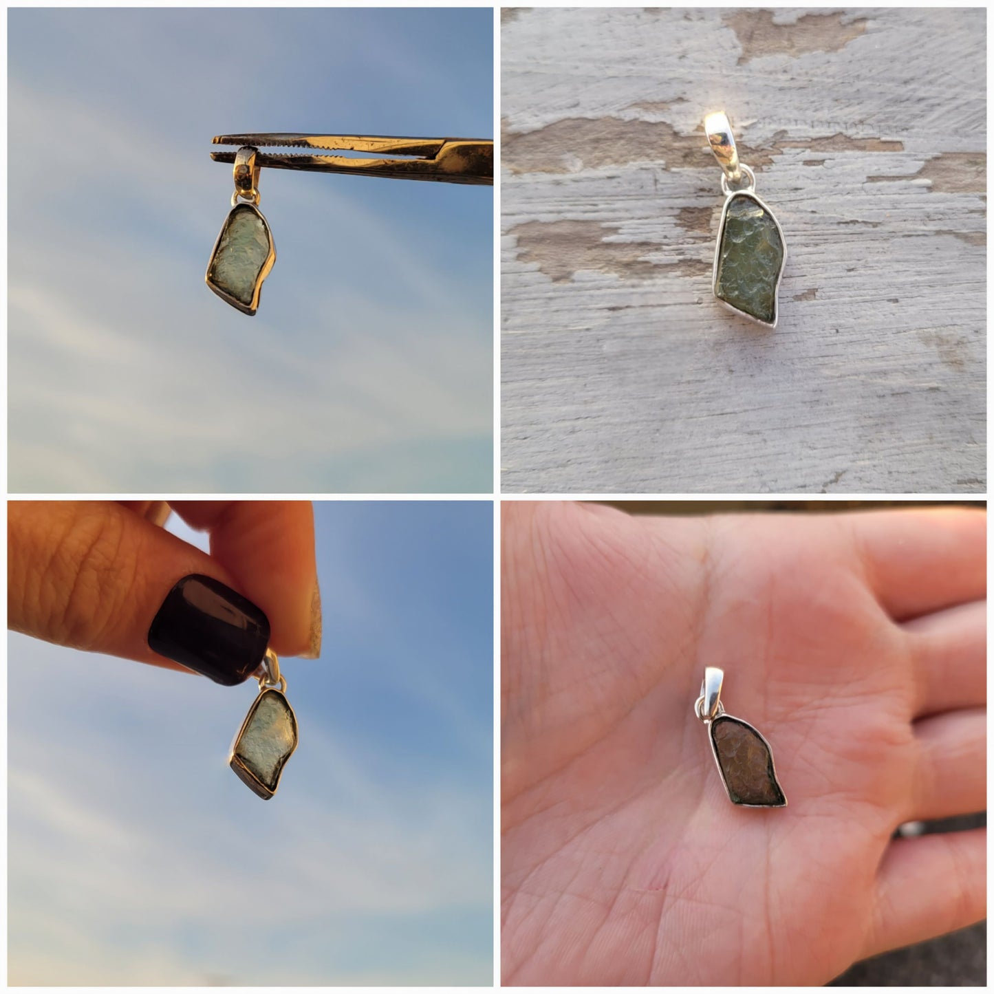 Moldavite Sterling Silver Pendent
