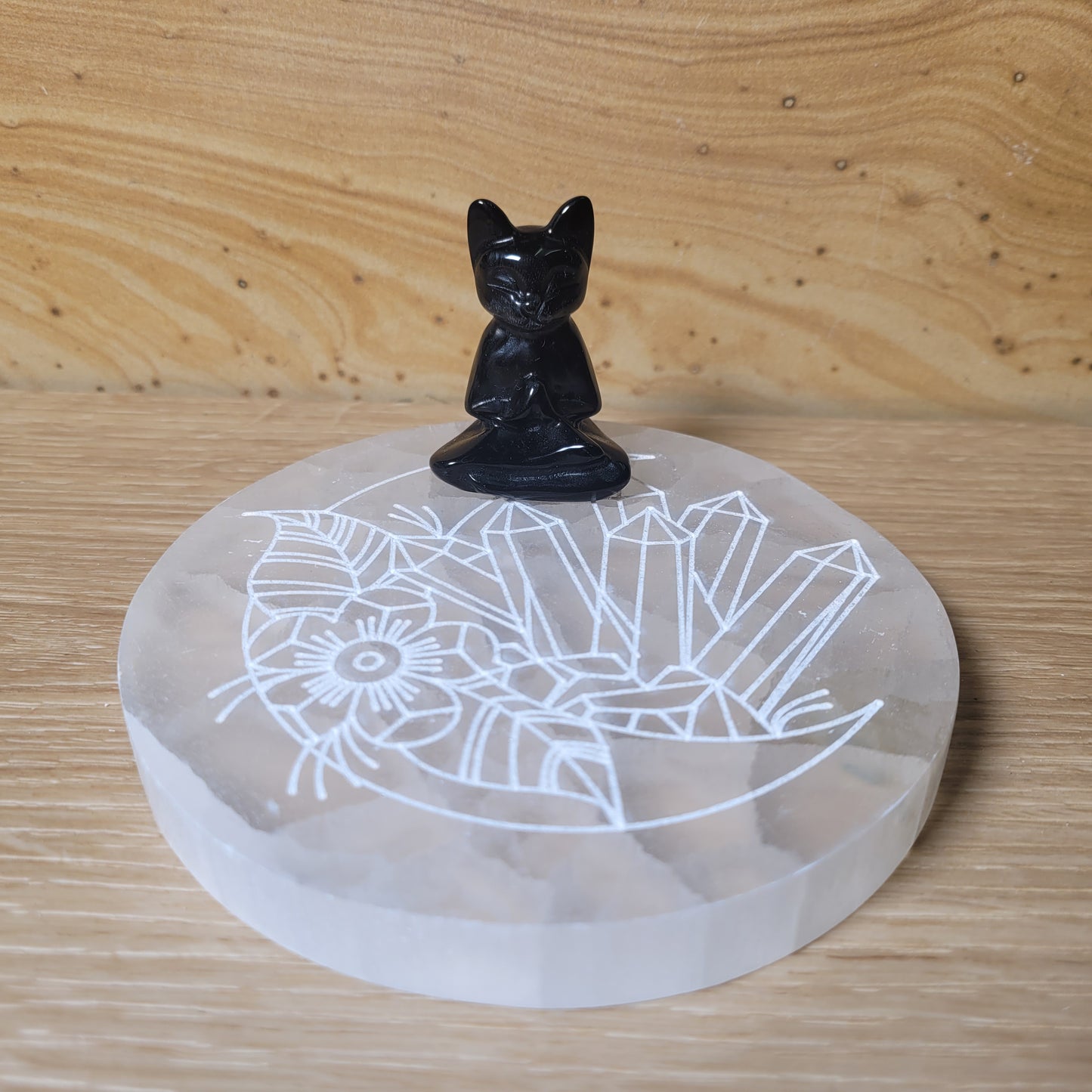 Satin Spar "Selentite" Cresent Moon Charging Plate