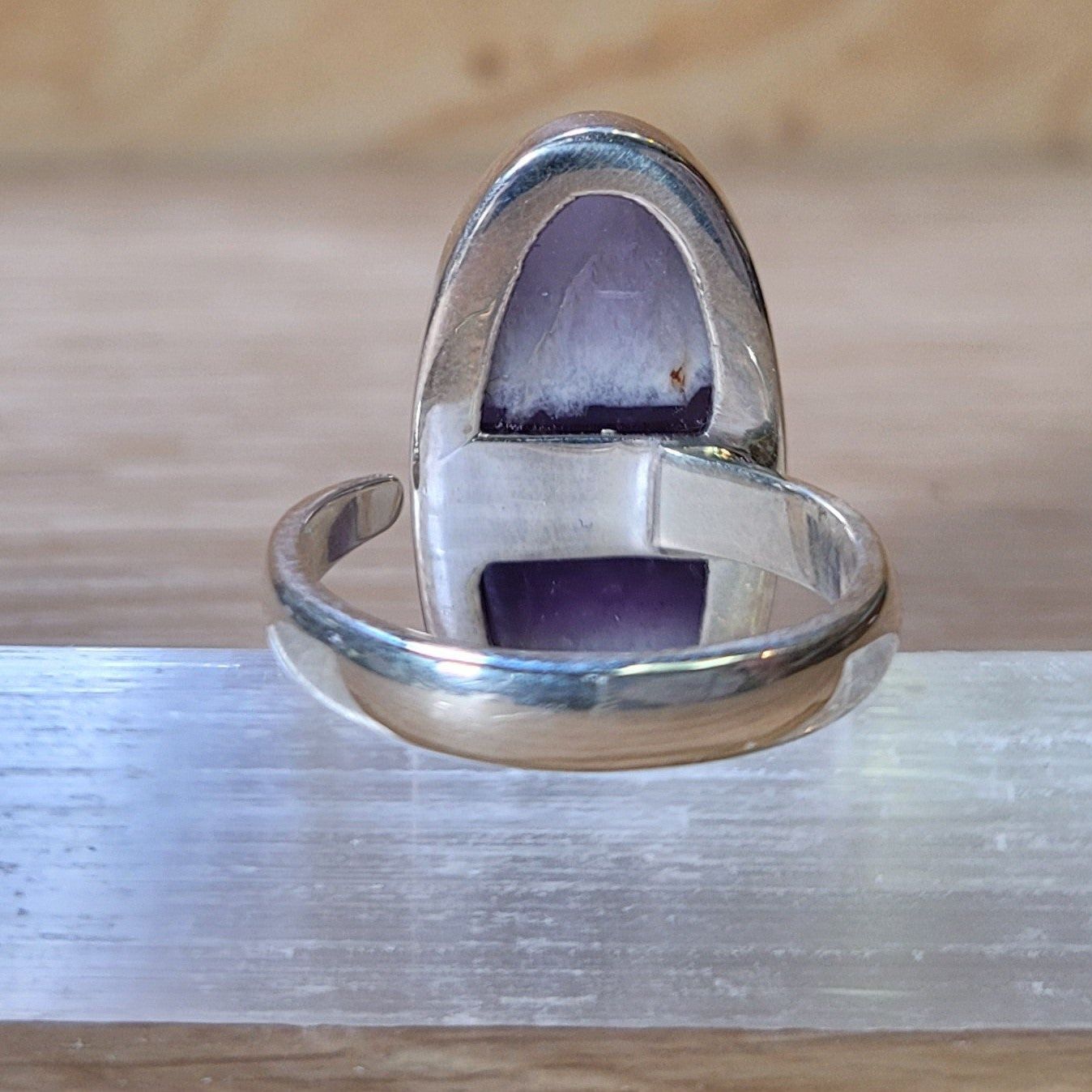 Chevron Amethyst Adjustable Ring