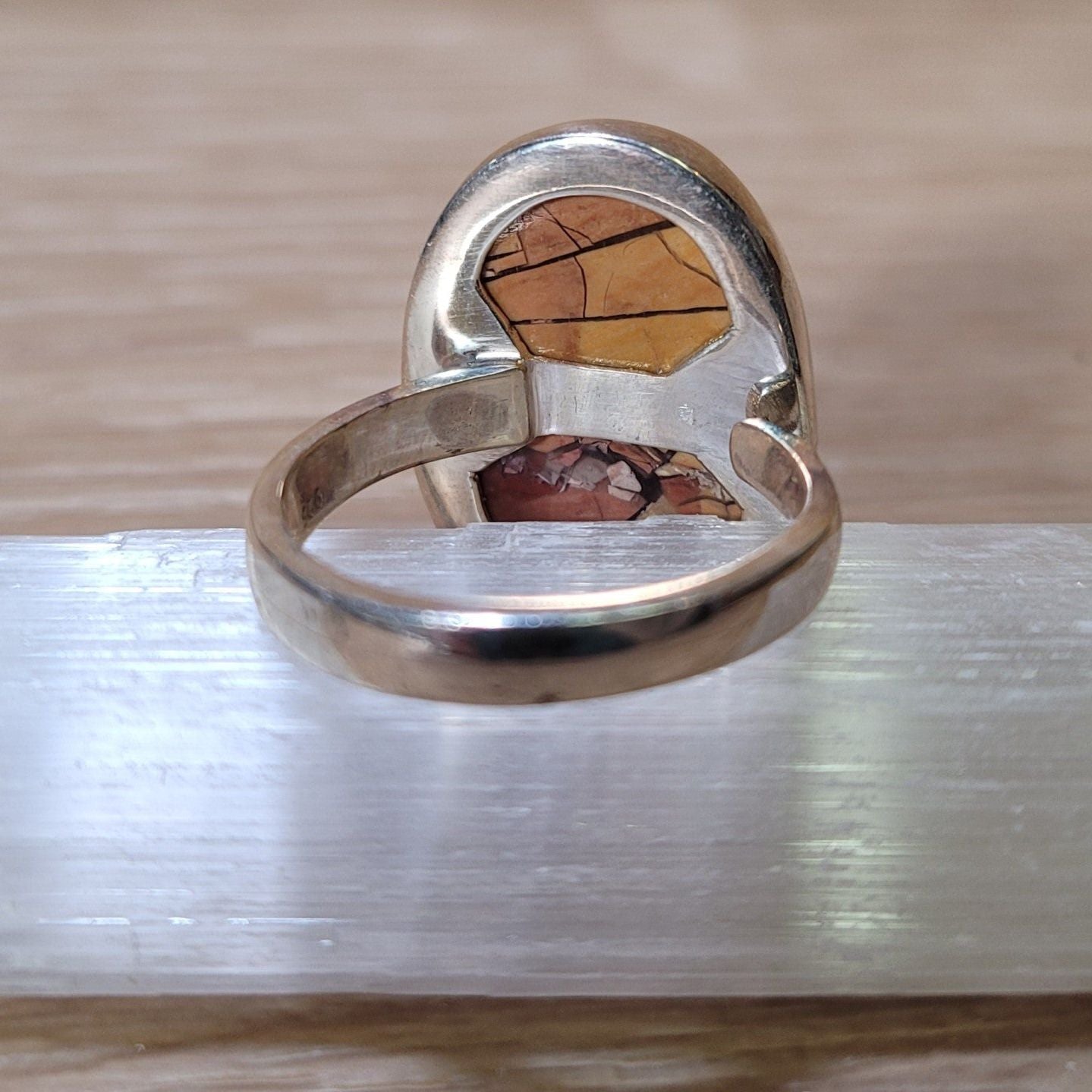 Brecciated Mookaite Sterling Silver Ring - Adjustable