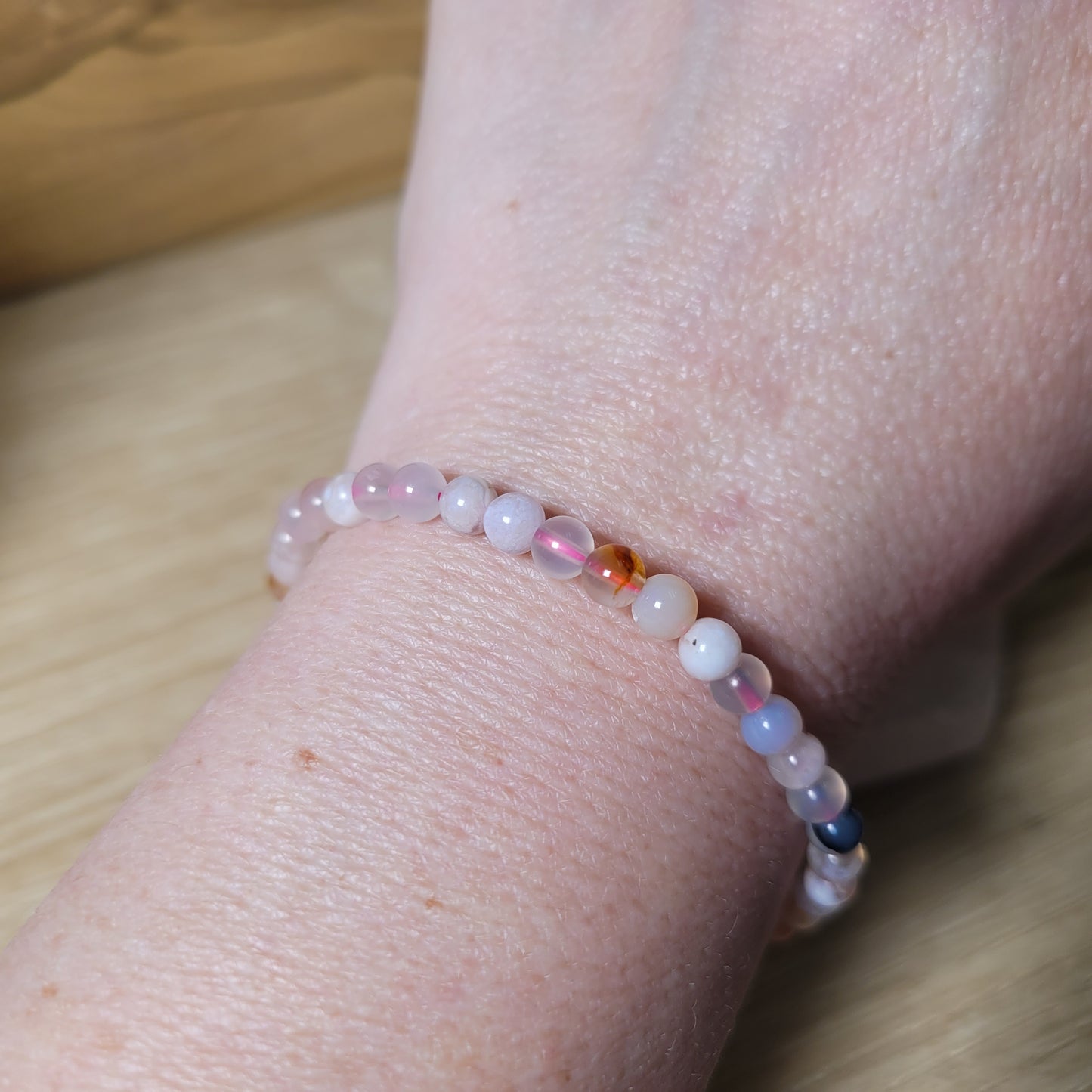 Flower Agate Bracelet - 4mm to 5mm