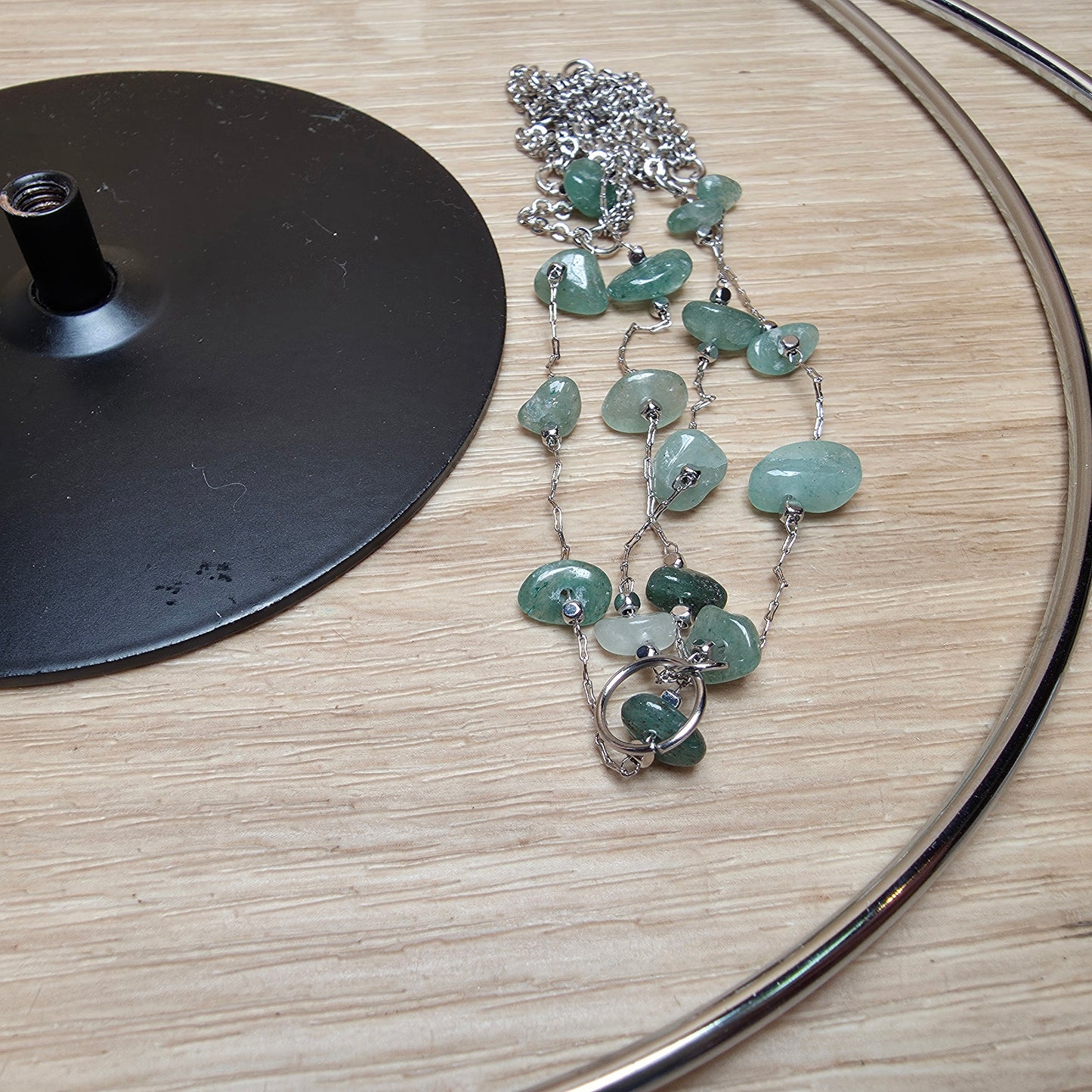 Crescent Moon Crystal Sphere Holder | Green Aventurine