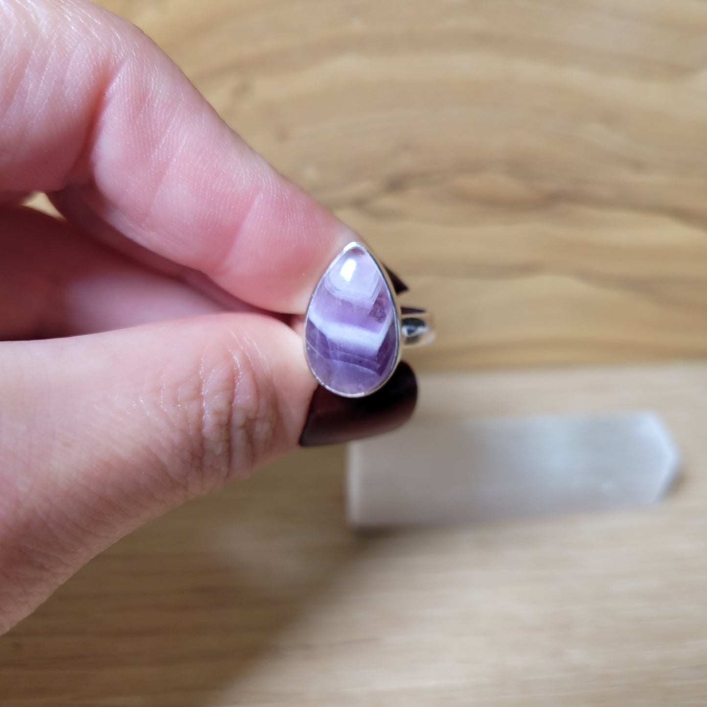 Chevron Amethyst - Size 5 Ring