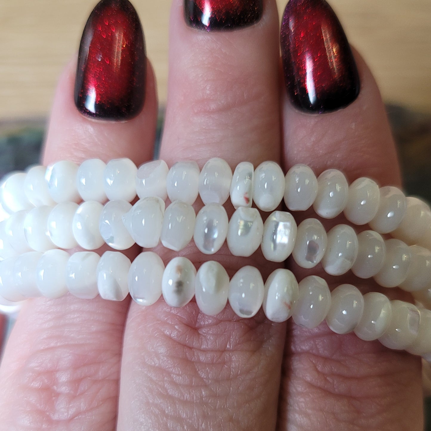 Mother of Pearl Rondelle Bracelet - 6mm