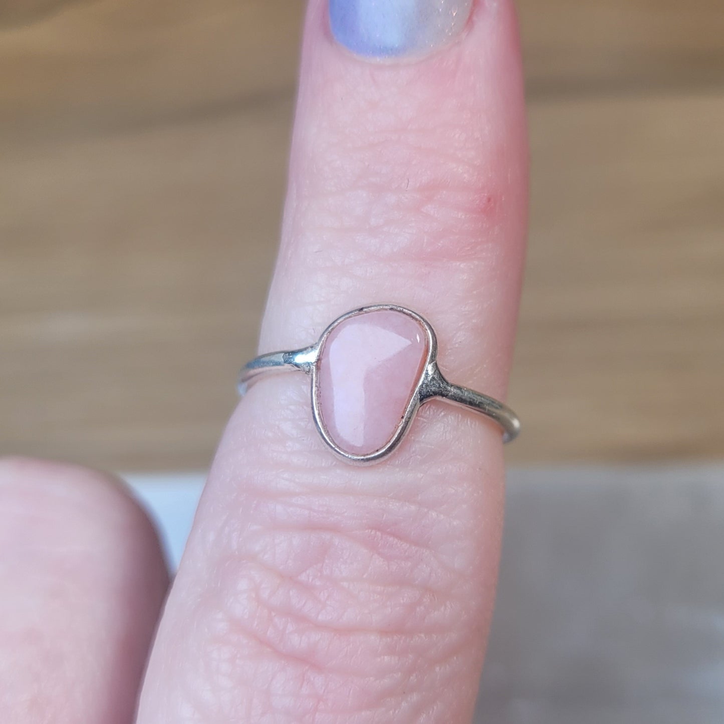 Pink Opal Sterling Silver Ring - Size 5