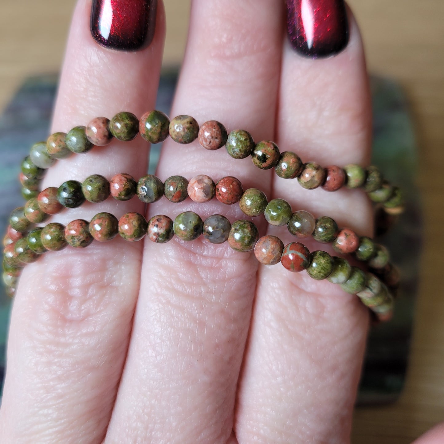 Unakite Bracelet - 4mm to 4.5mm