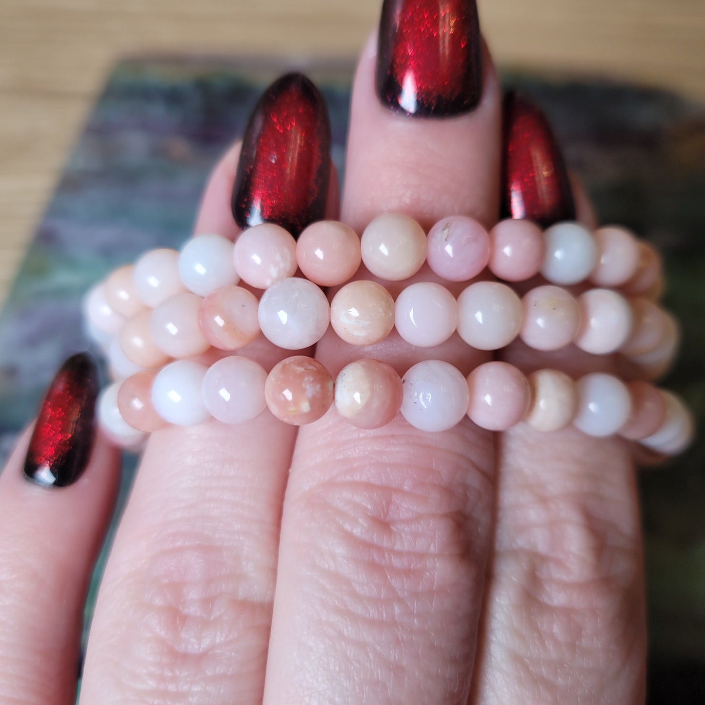 Peruvian Pink Opal Bracelet - 6mm to 6.5mm