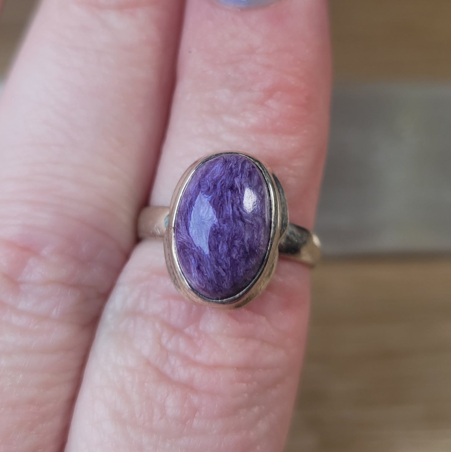Charoite Sterling Silver Ring - Size 6