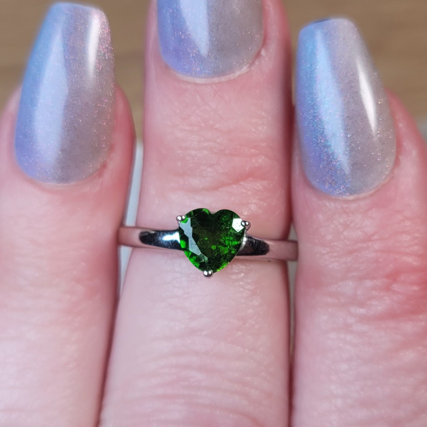 Diopside Sterling Silver Ring - Size 5