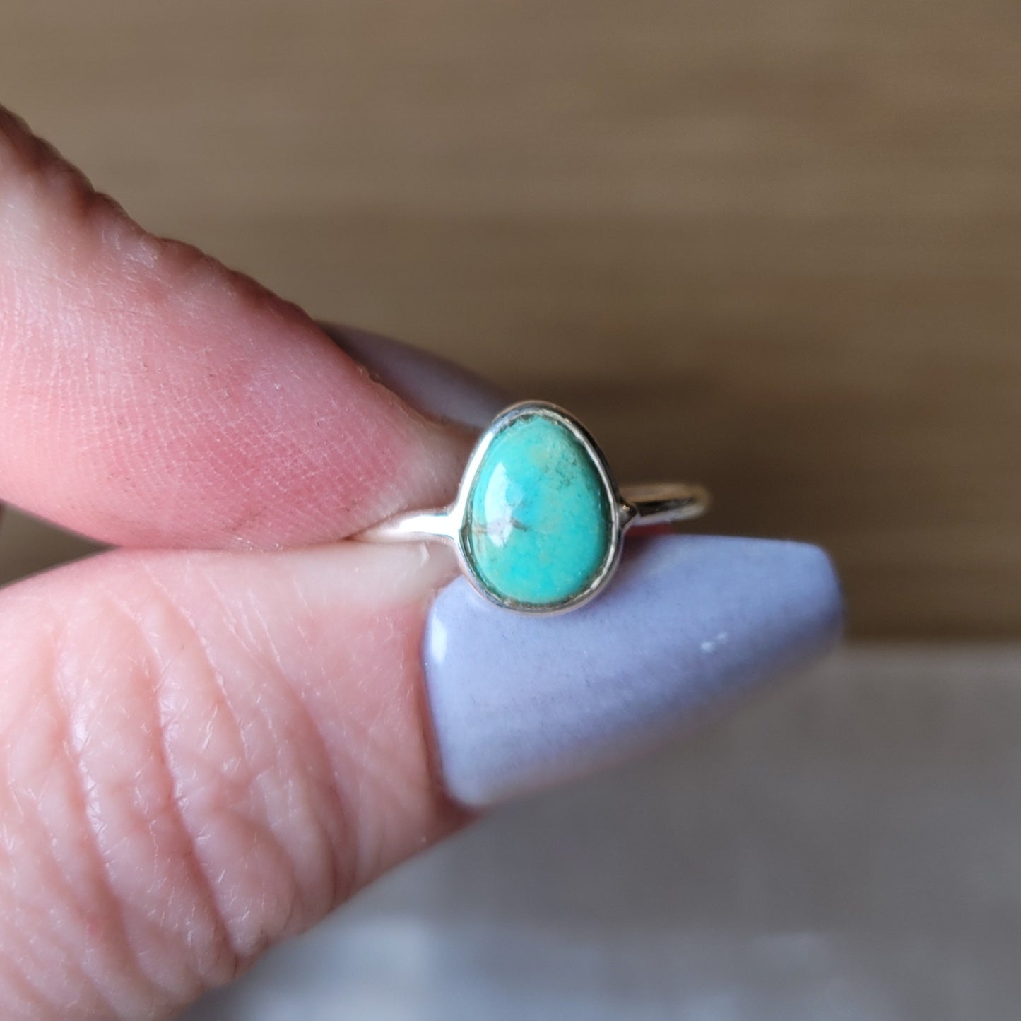 Kingman Turquoise Sterling Silver Ring - Size 4