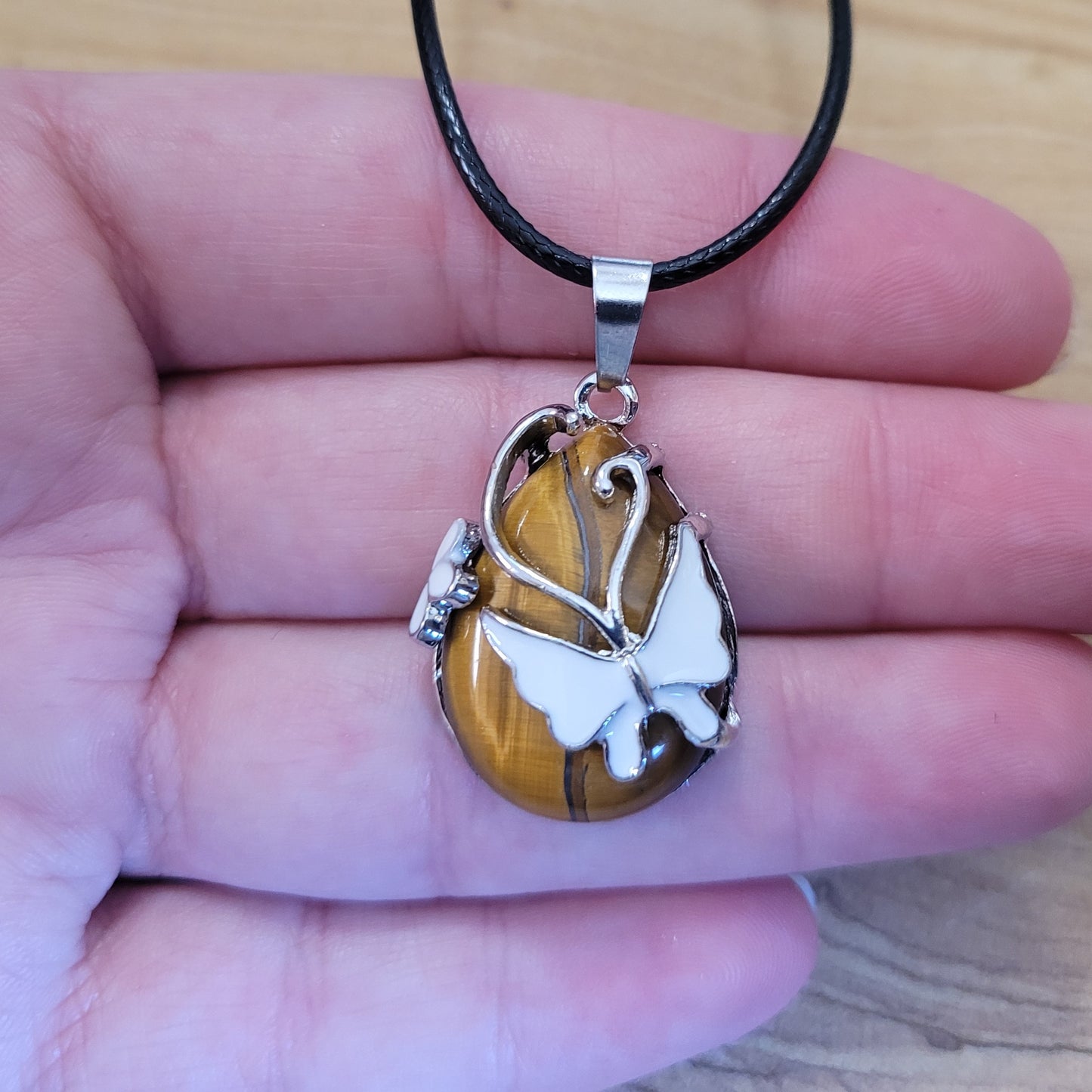 Tiger Eye Butterfly Necklace