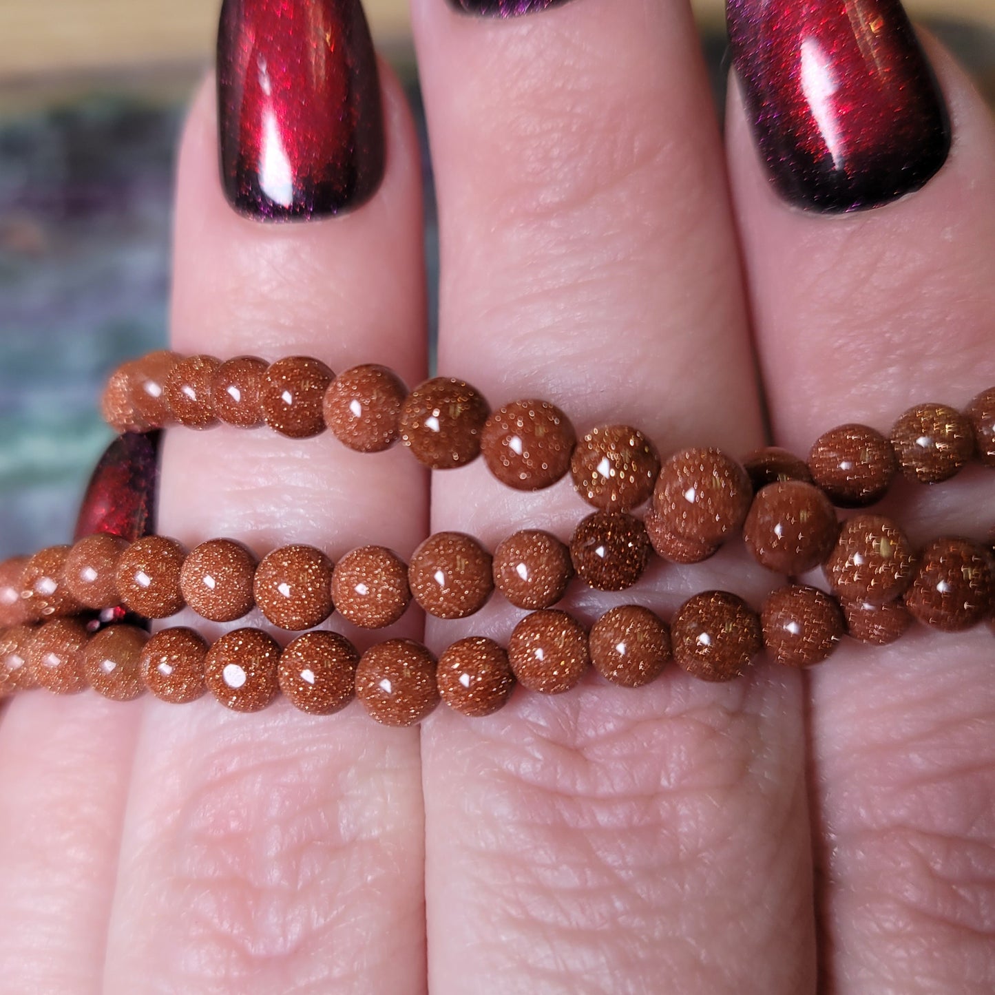 Goldstone Bracelet - 4mm to 4.5mm