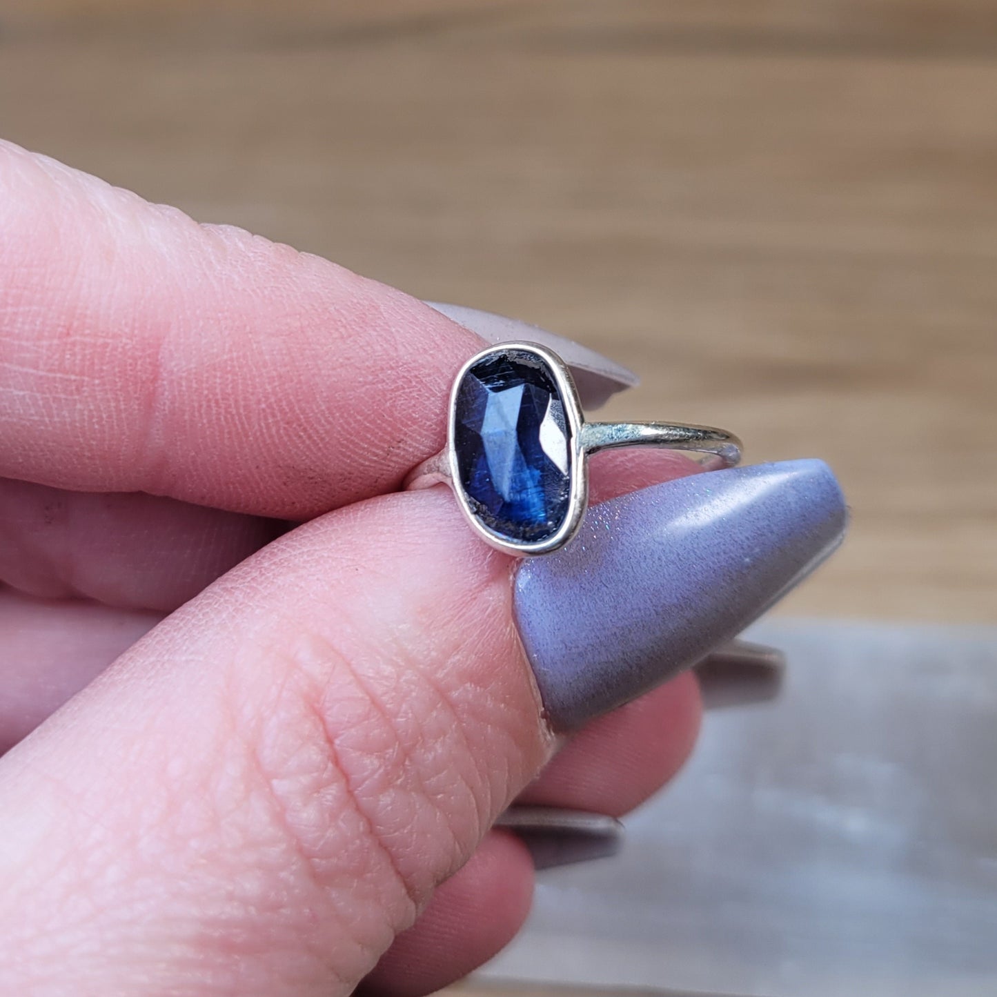 Blue Kyanite Sterling Silver Ring - Size 4.5