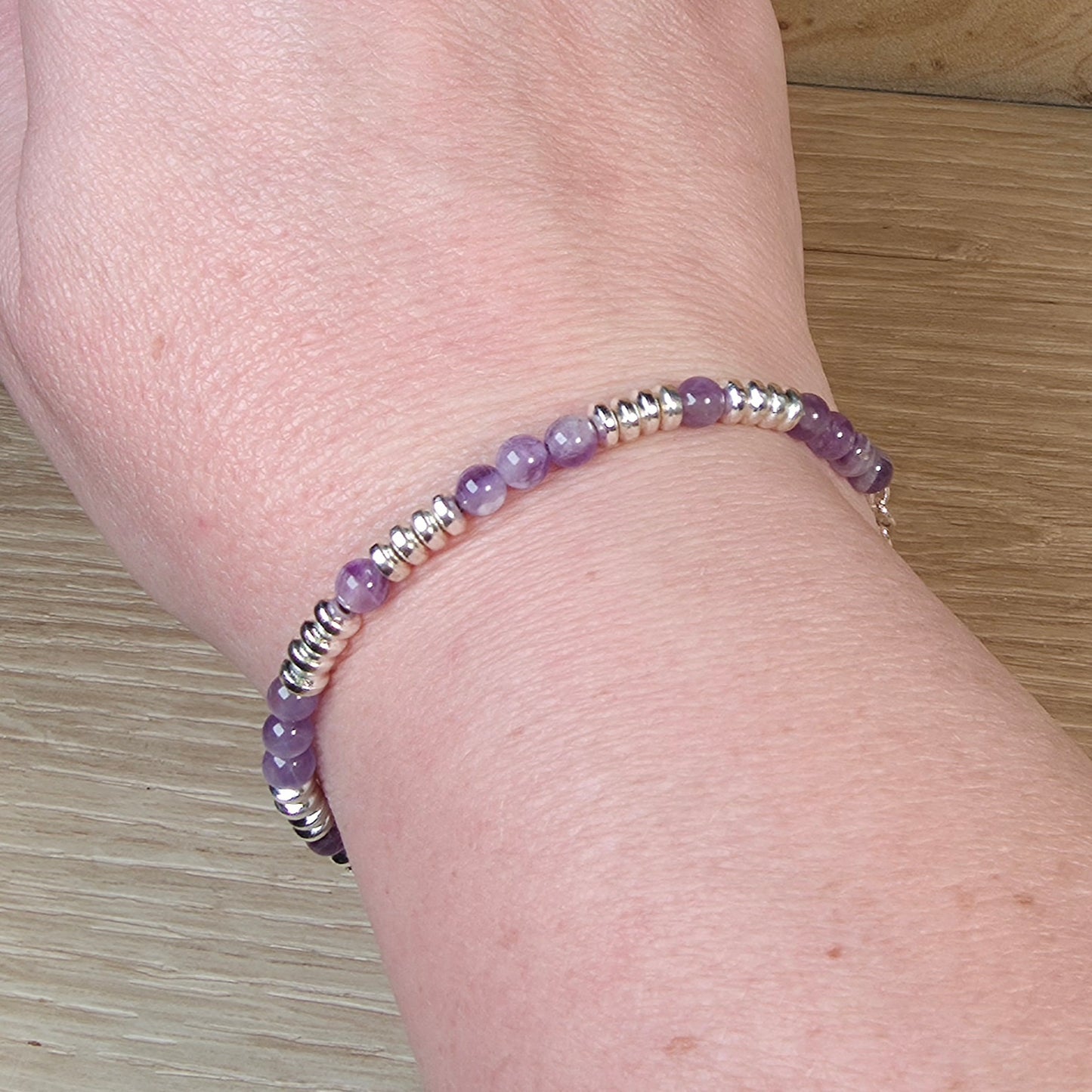 Amethyst Stainless Steel Bracelet - Adjustable