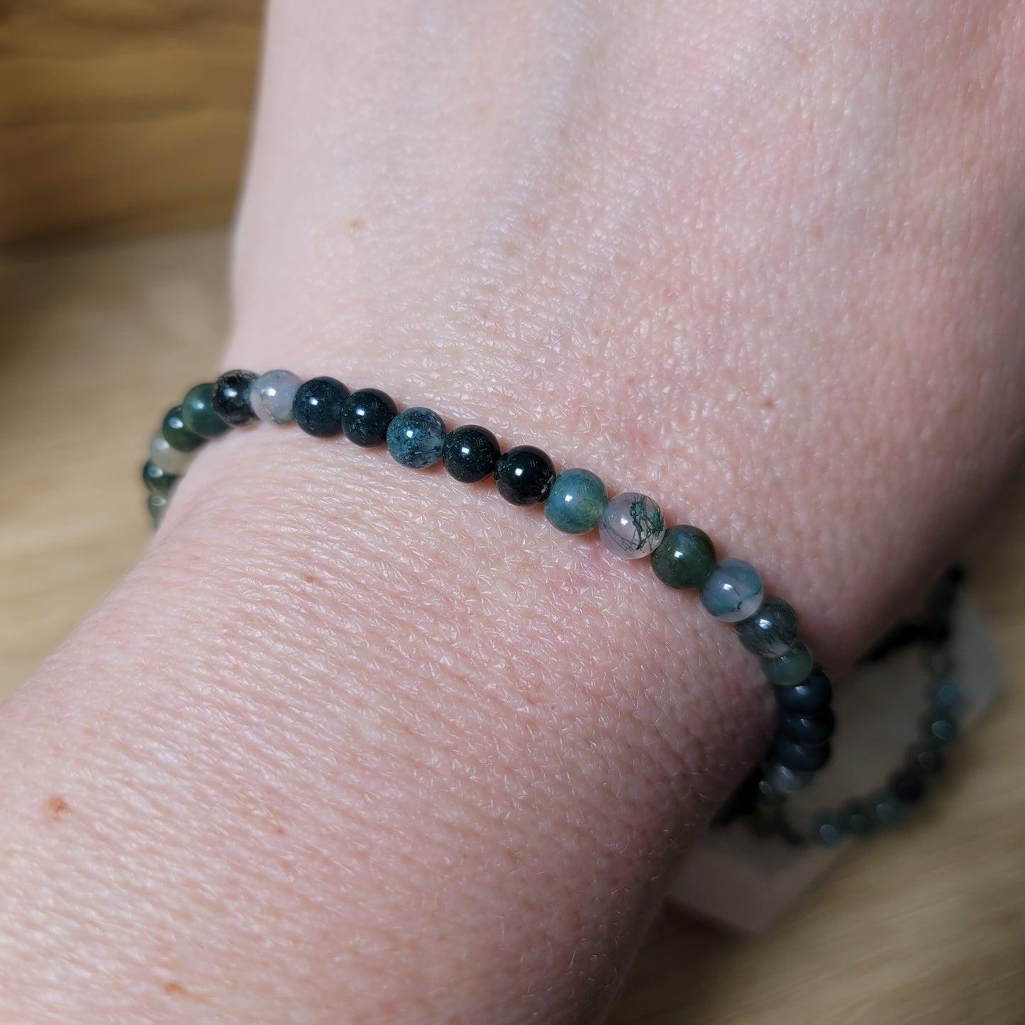 Moss Agate Bracelet - 4mm