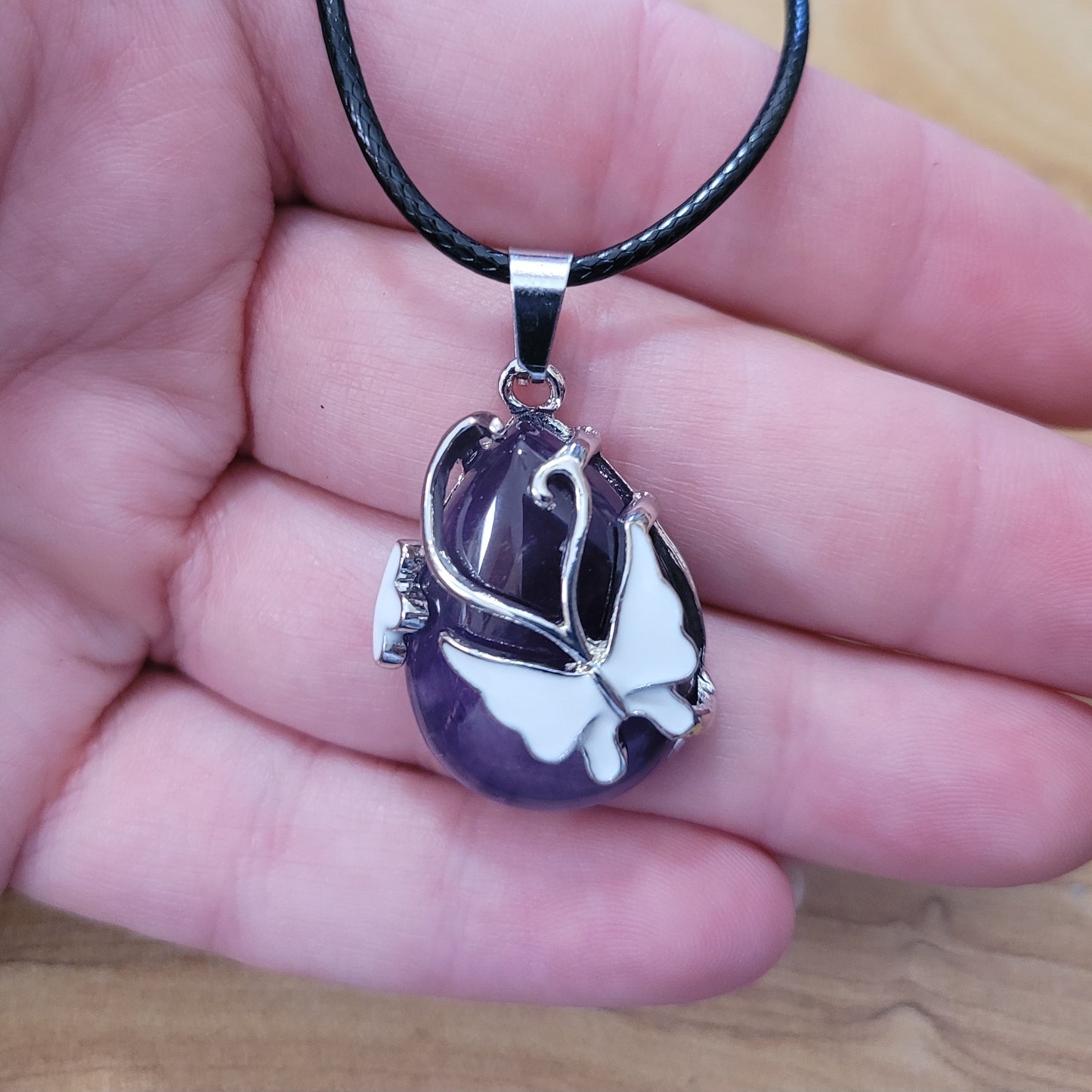 Amethyst Butterfly Necklace