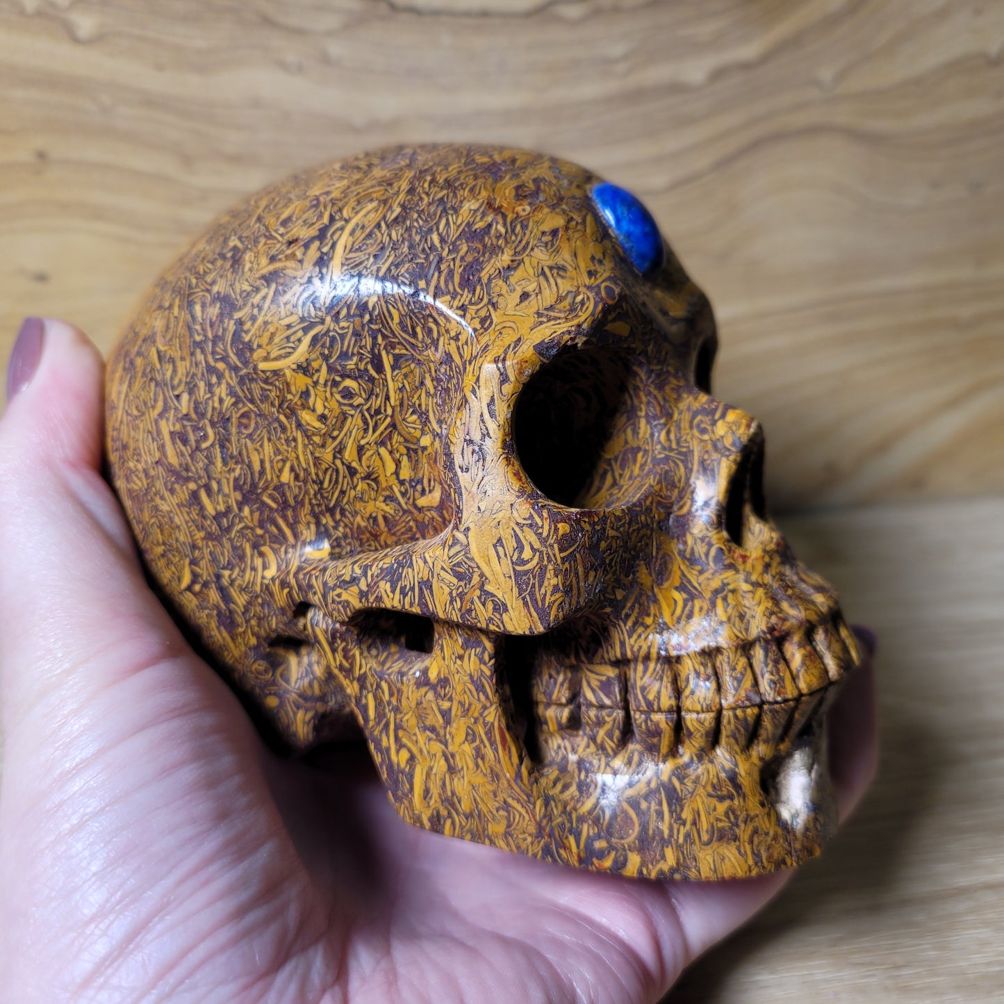 Miriam Jasper w Lapis Lazuli Amulet 5" Skull