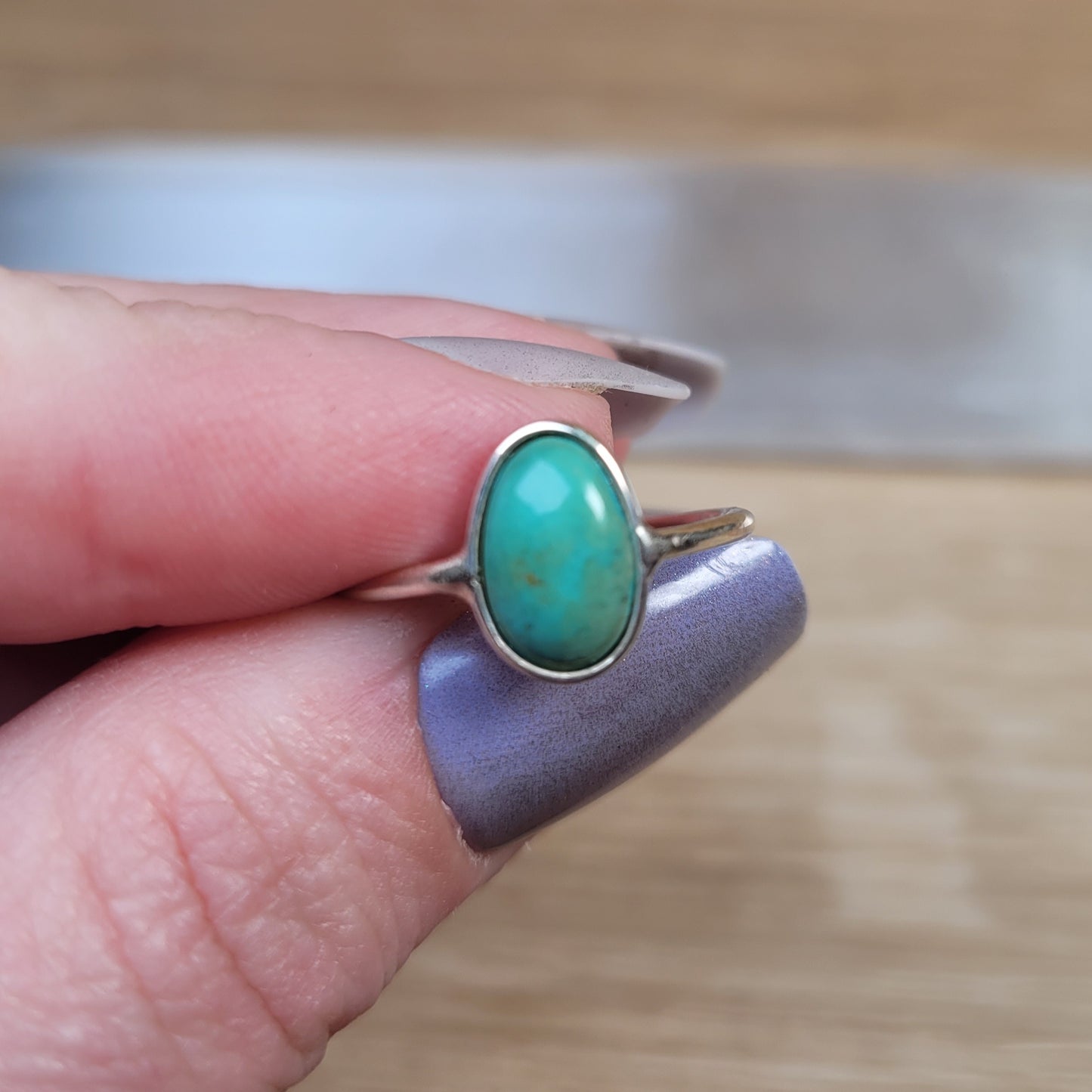 Kingman Turquoise Sterling Silver Ring - Size 6