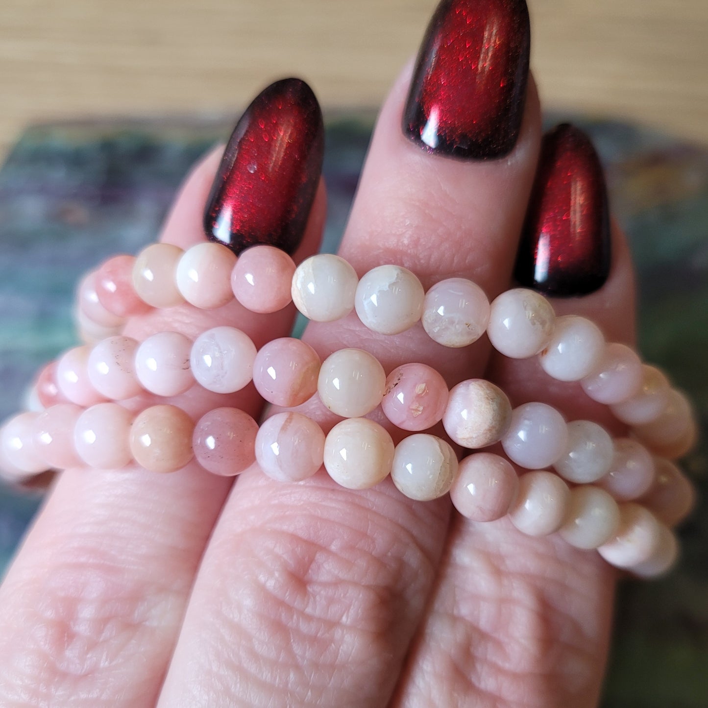Peruvian Pink Opal Bracelet - 5.5mm to 6mm