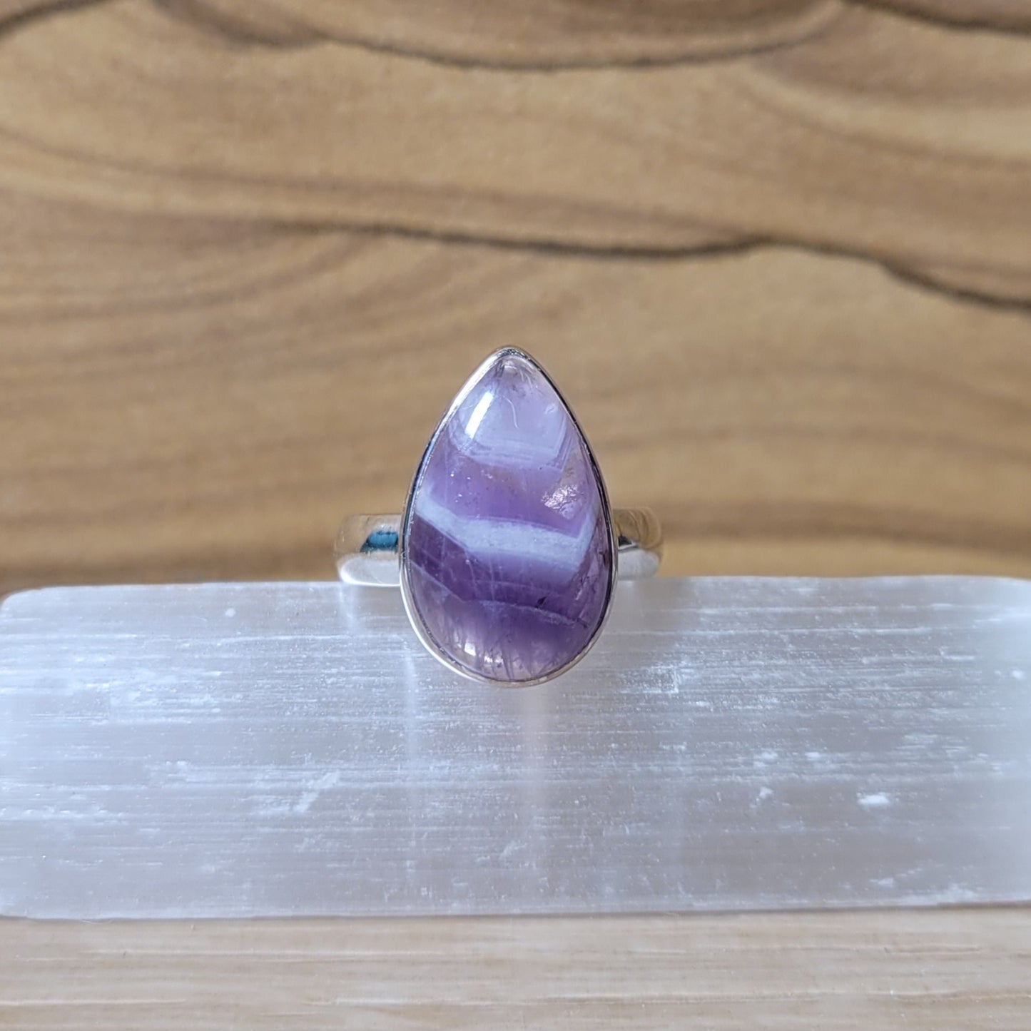 Chevron Amethyst - Size 5 Ring