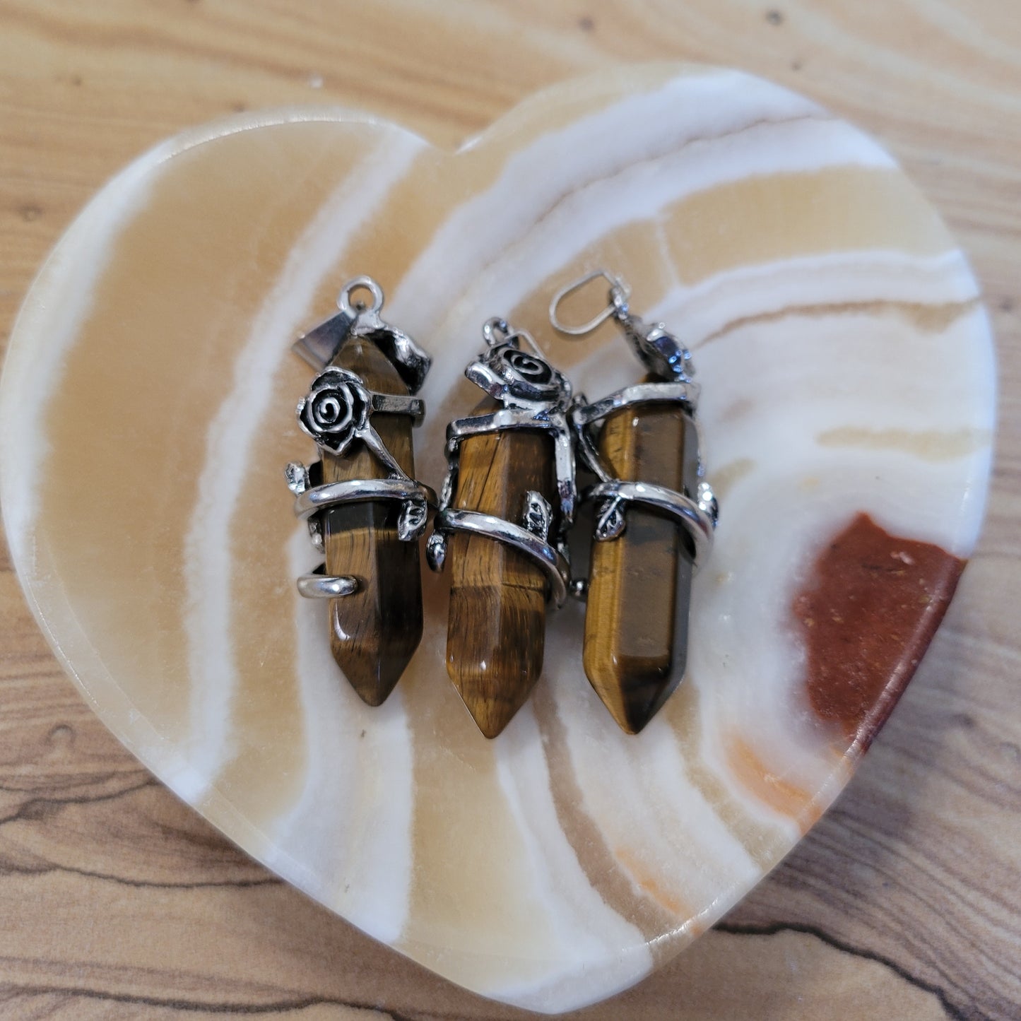 Tiger Eye Rose Necklace