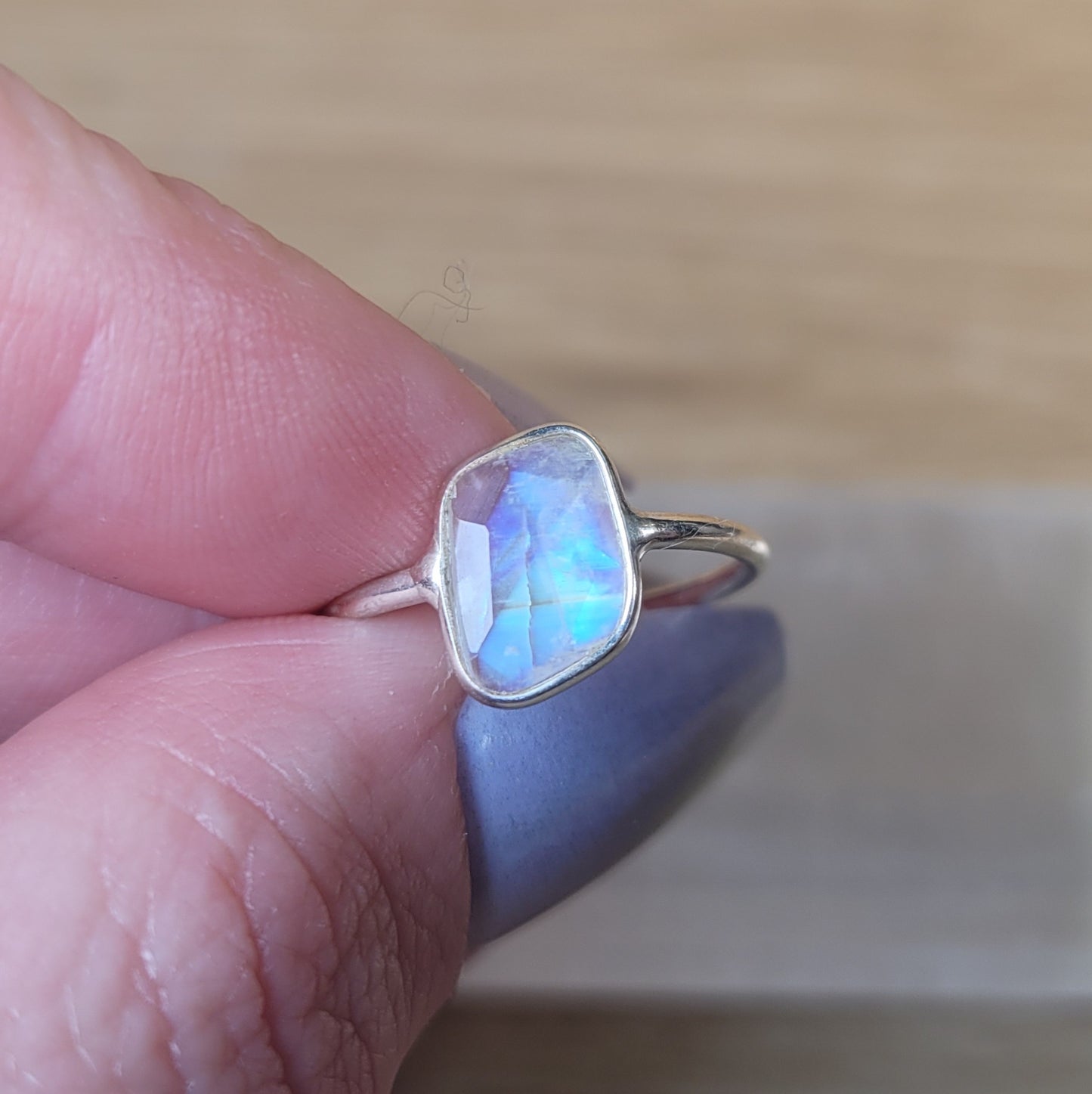 Moonstone Sterling Silver Ring - Size 5
