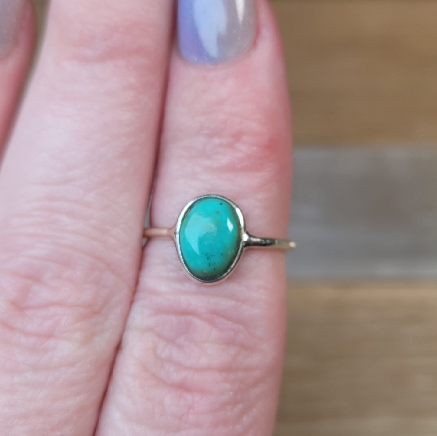 Kingman Turquoise Sterling Silver Ring - Size 5.5