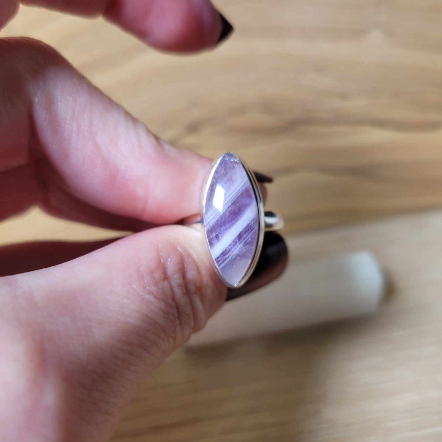 Chevron Amethyst - Size 6 Ring