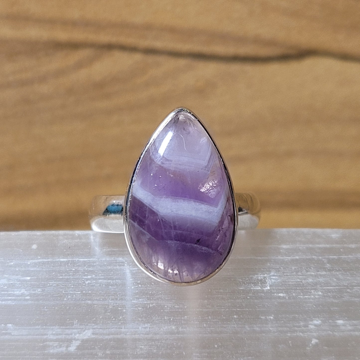 Chevron Amethyst - Size 5 Ring