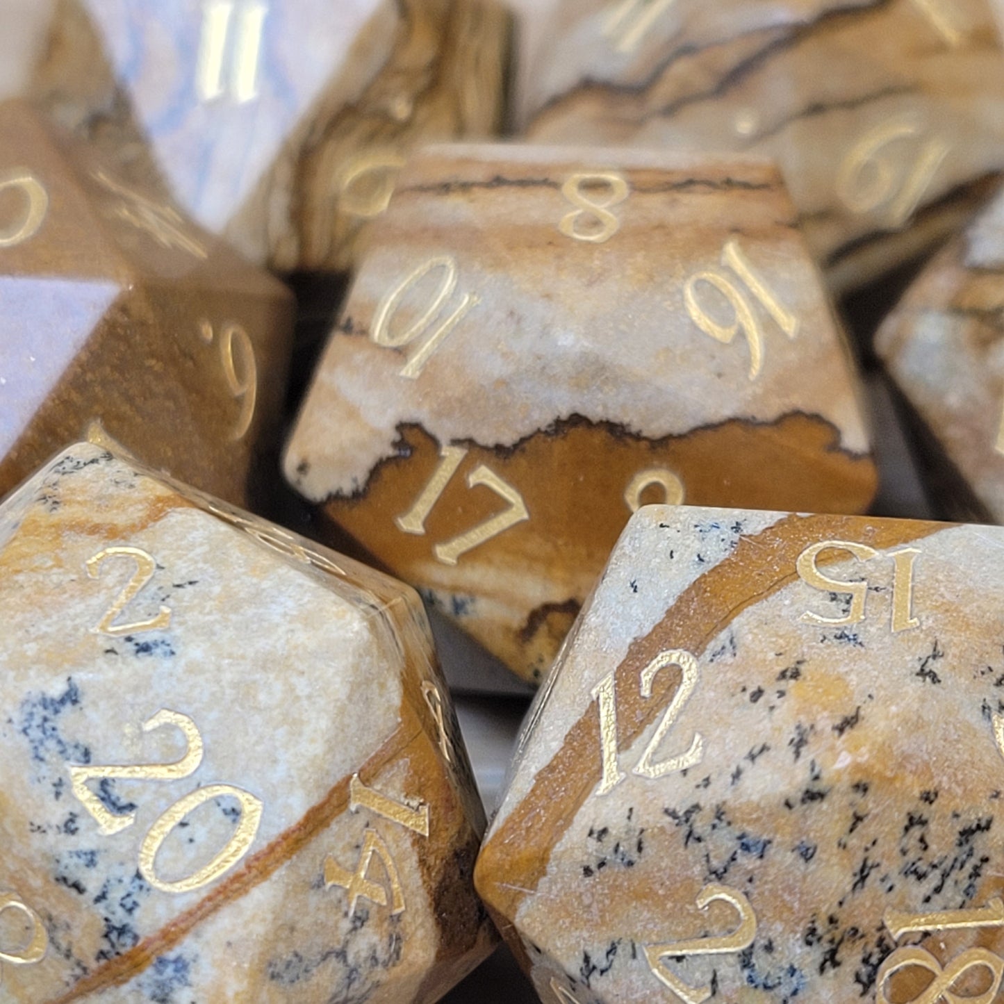 Picture Jasper Dungeons & Dragons Polyhedral D20 Dice