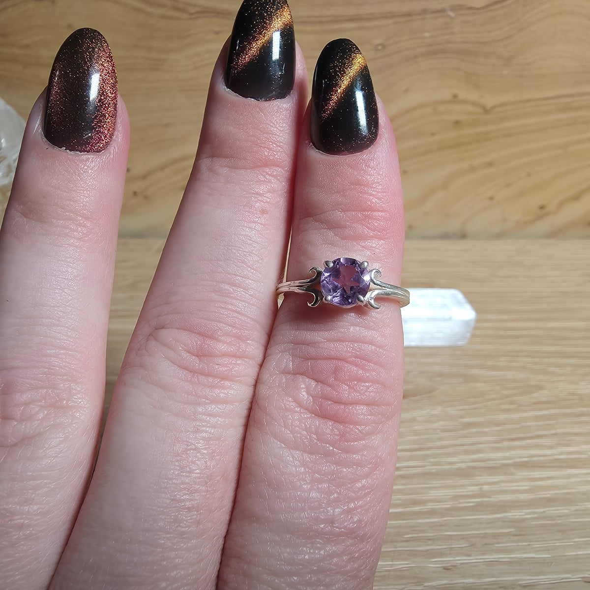 Amethyst Sterling Silver Ring - Size 6