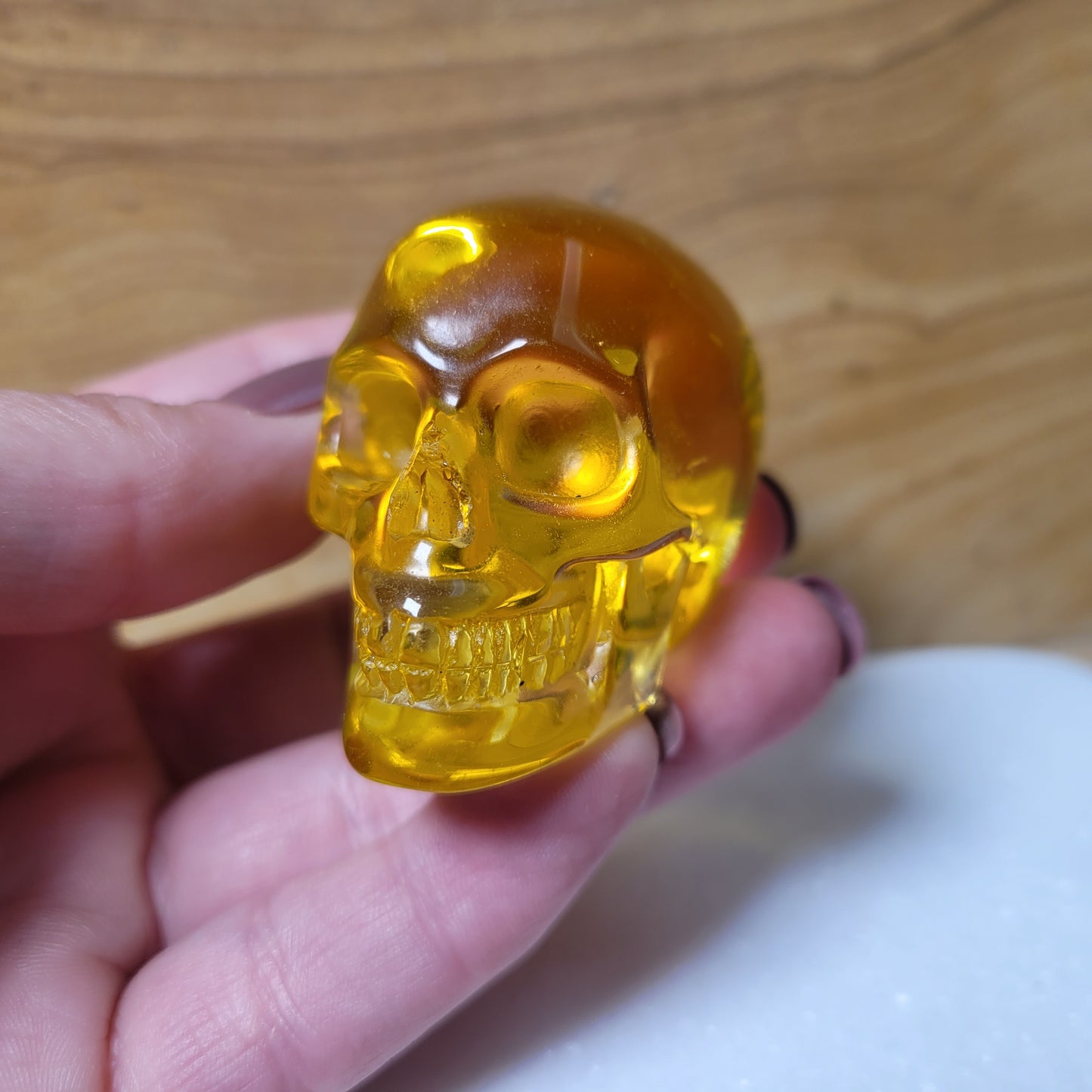 Yellow Obsidian (Man-made) 2" Skull
