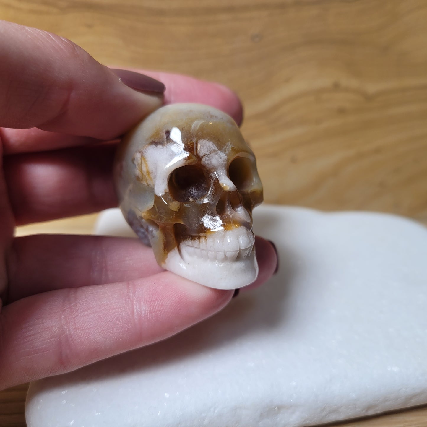 Sakura Agate & Pink Amethyst 1.8" Skull